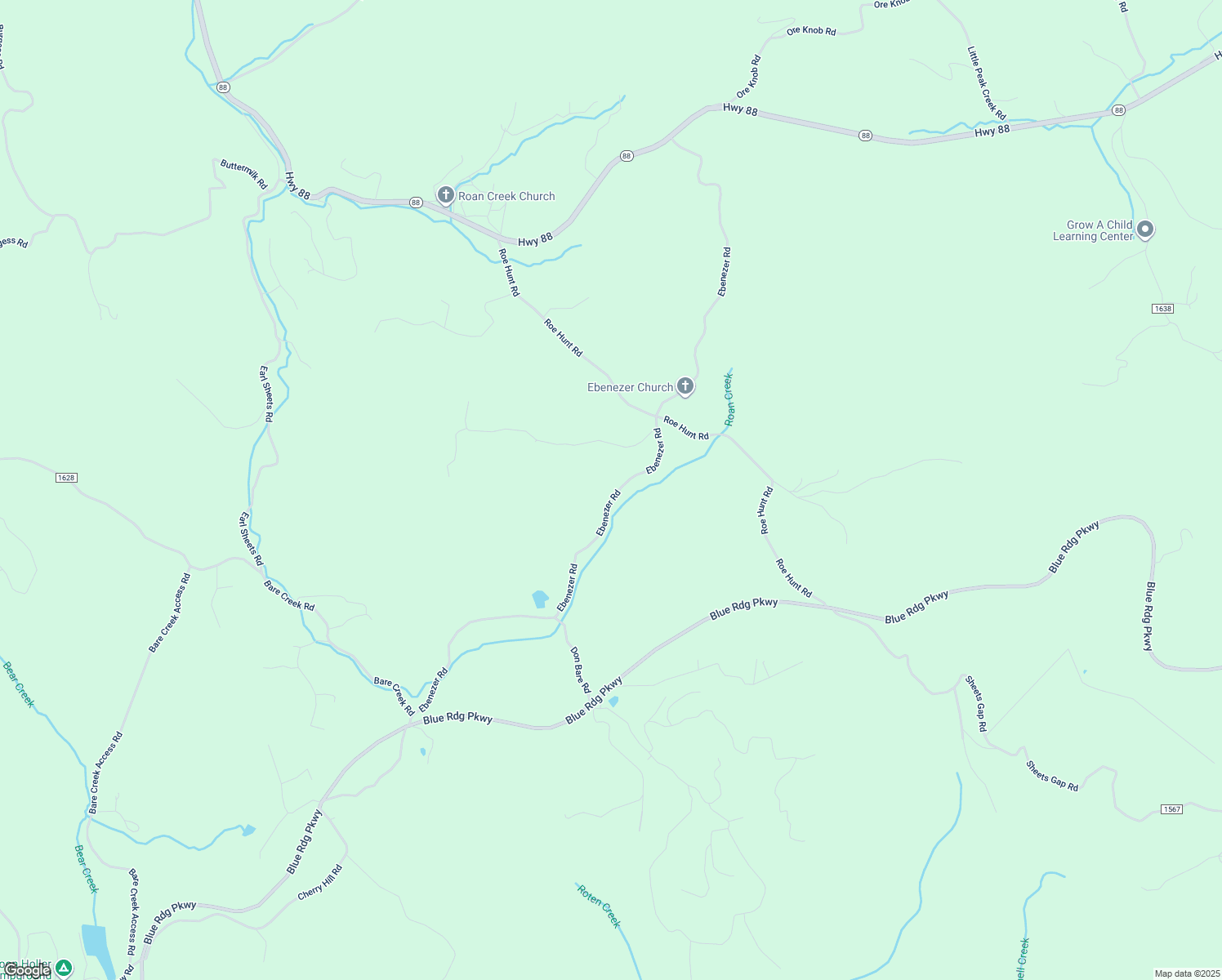map of restaurants, bars, coffee shops, grocery stores, and more near Ebenezer Road in Jefferson