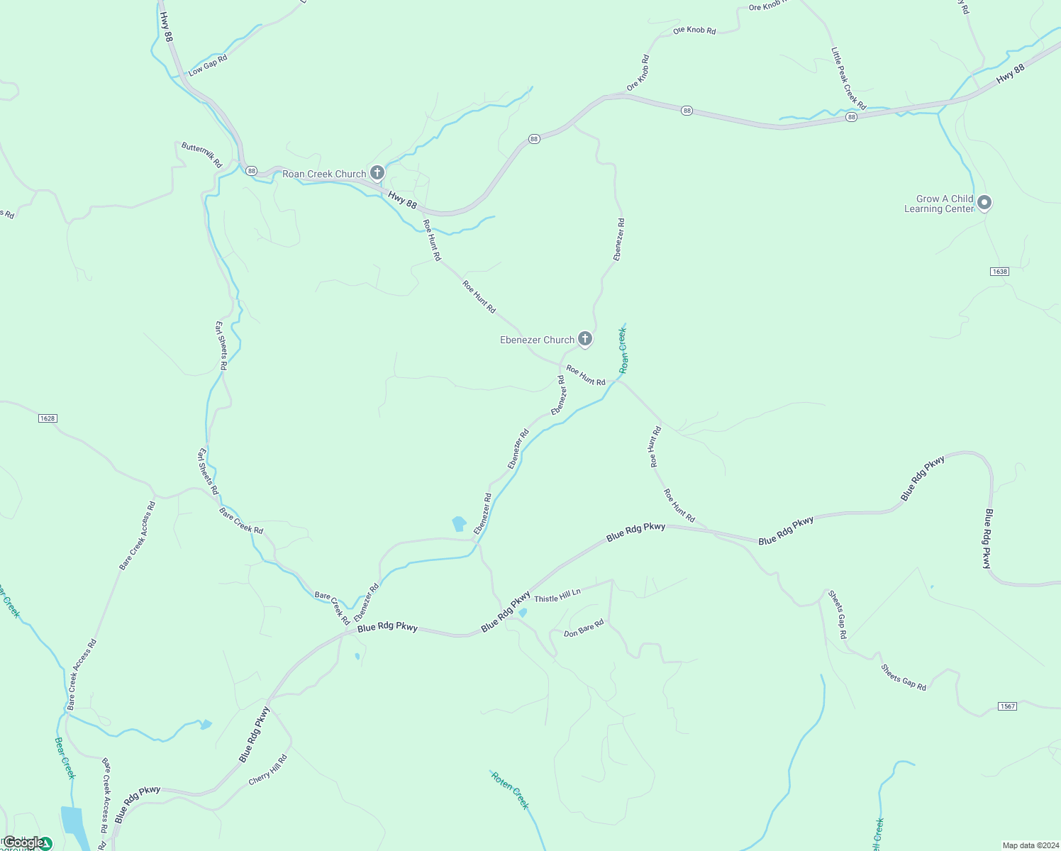 map of restaurants, bars, coffee shops, grocery stores, and more near Ebenezer Road in Jefferson