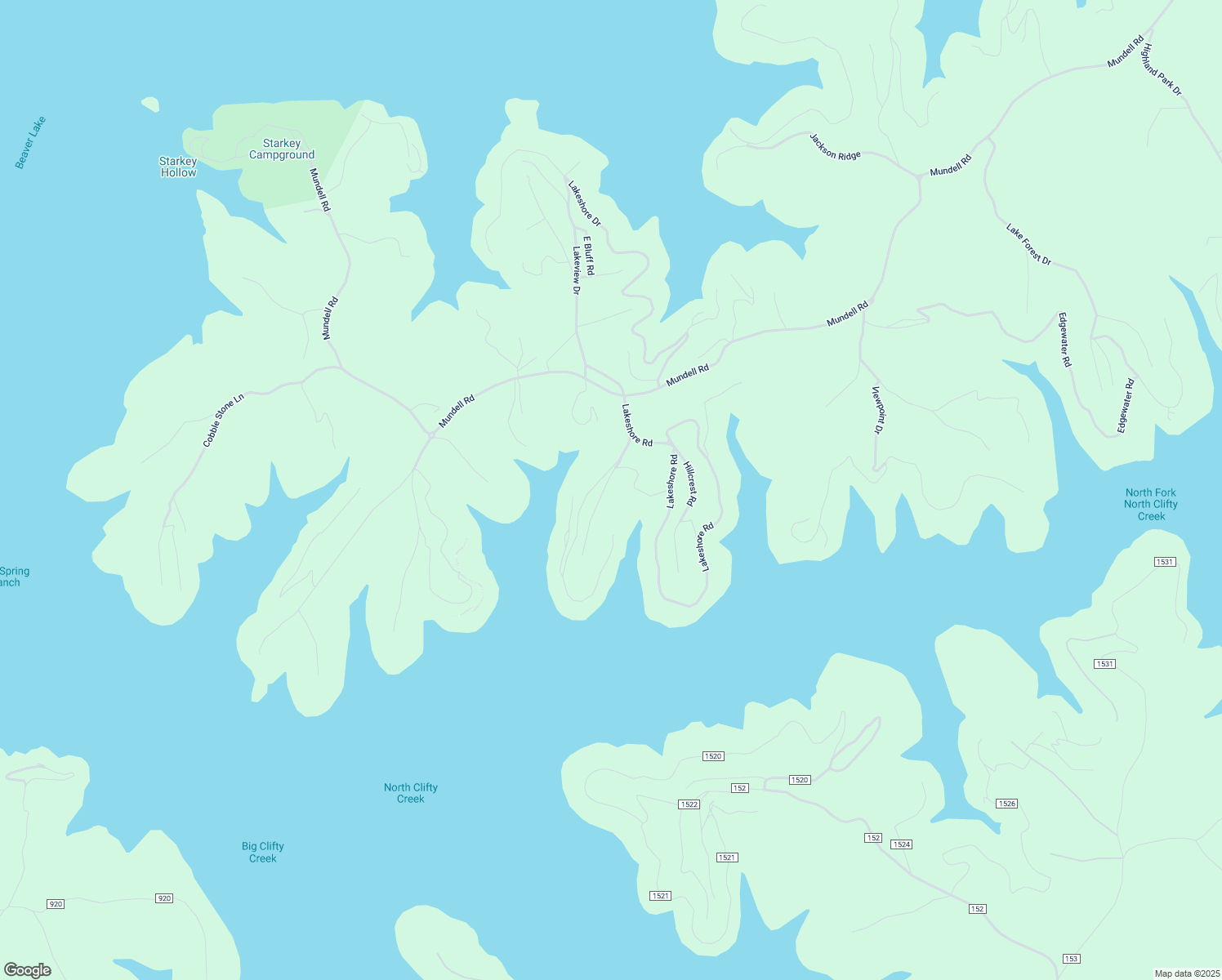 map of restaurants, bars, coffee shops, grocery stores, and more near 155 Center Road in Eureka Springs