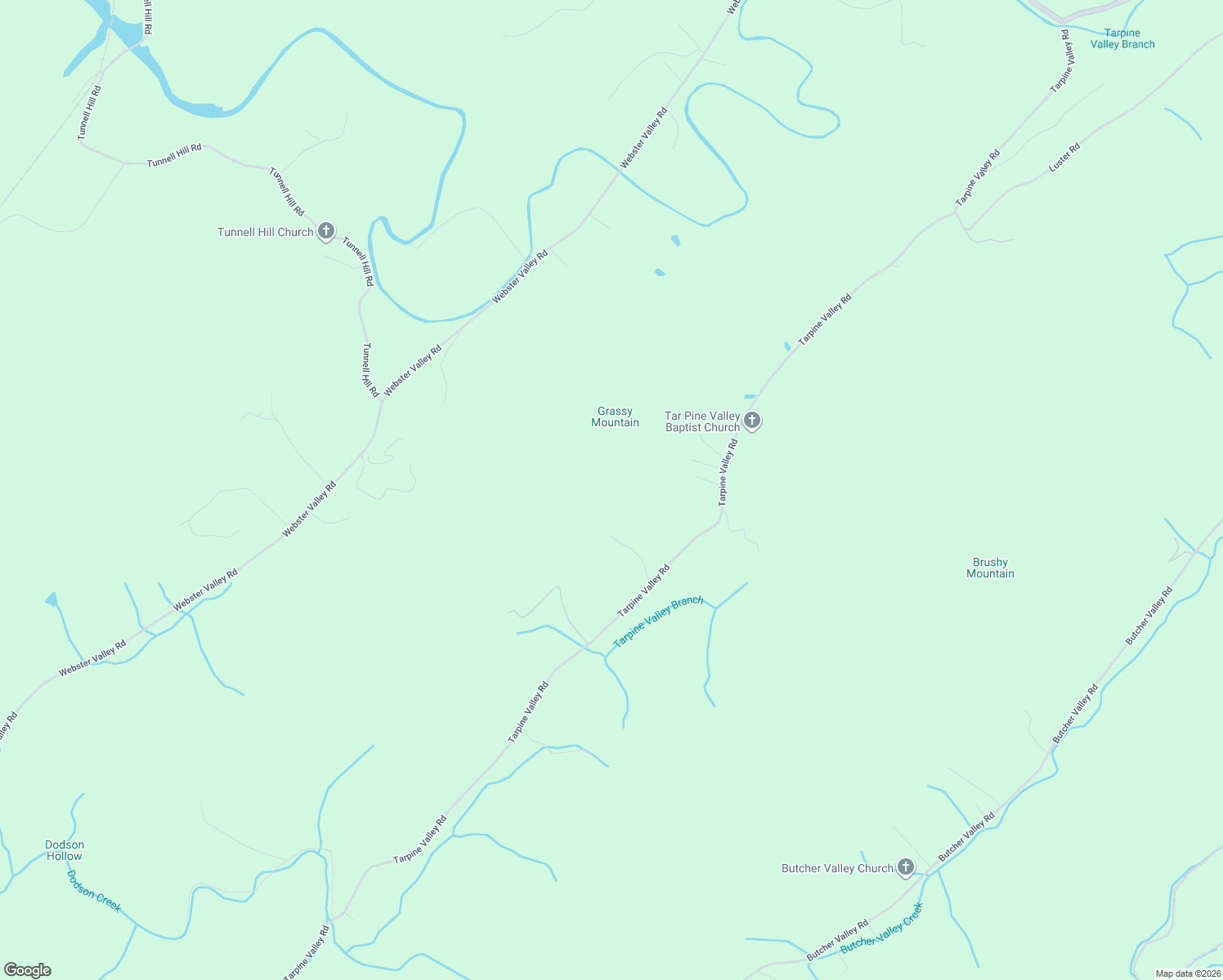 map of restaurants, bars, coffee shops, grocery stores, and more near 702 Tarpine Valley Road in Rogersville