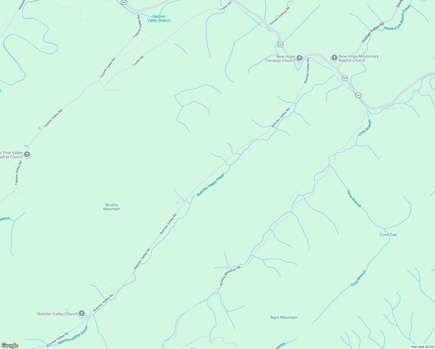 map of restaurants, bars, coffee shops, grocery stores, and more near 373 Butcher Valley Rd in Rogersville