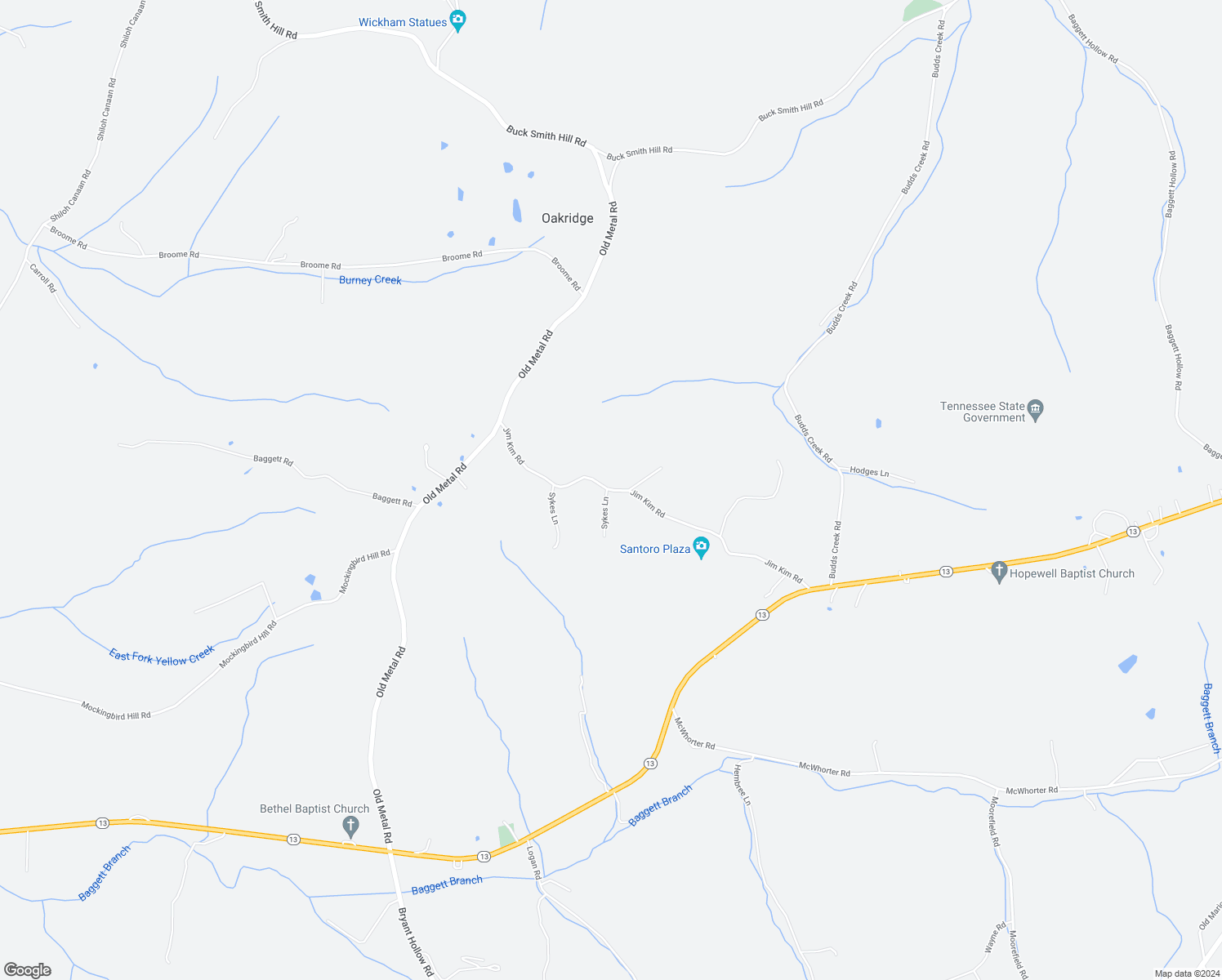 map of restaurants, bars, coffee shops, grocery stores, and more near 1850 Jim Kim Road in Palmyra