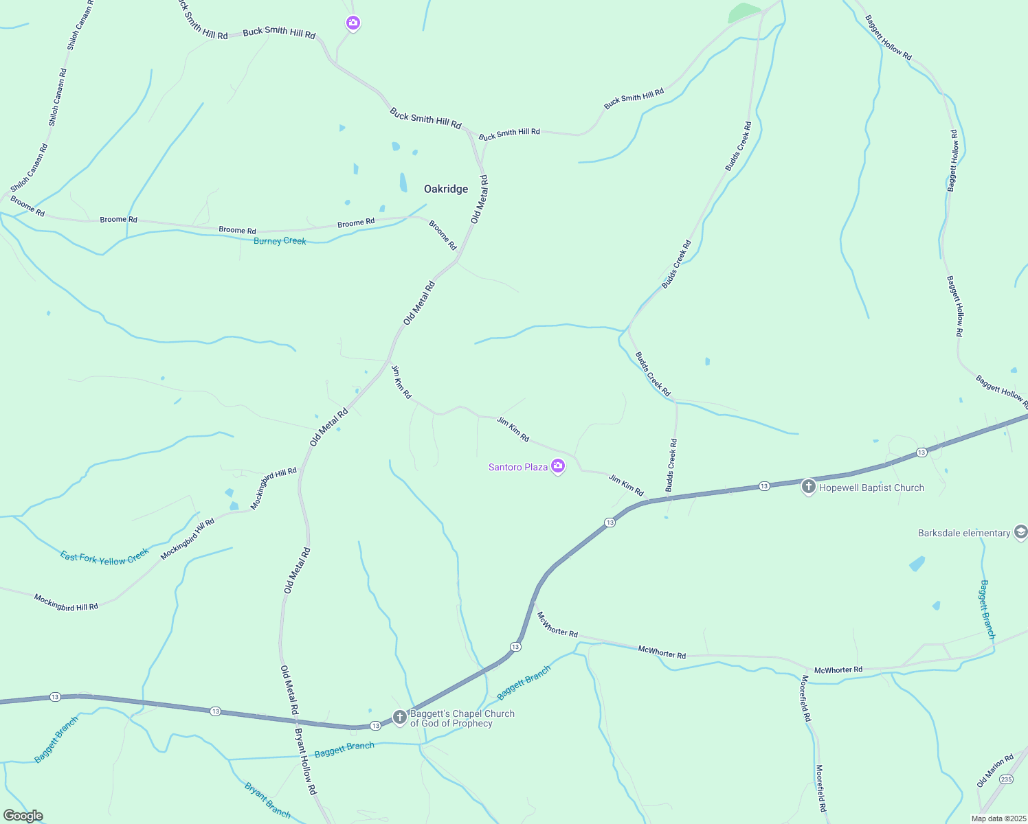 map of restaurants, bars, coffee shops, grocery stores, and more near 1847 Jim Kim Road in Palmyra