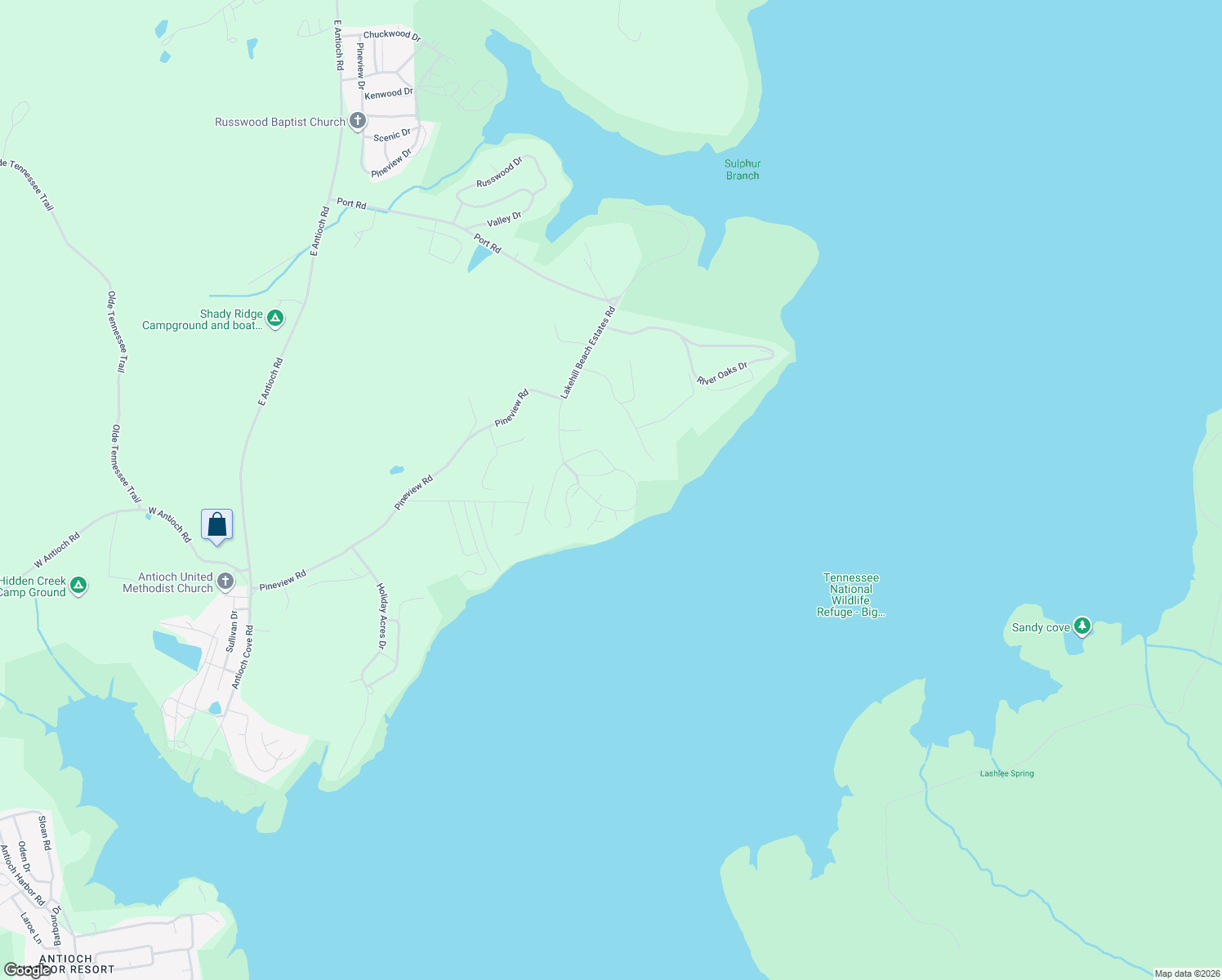 map of restaurants, bars, coffee shops, grocery stores, and more near 679 Lakehill Beach Estates Road in Springville