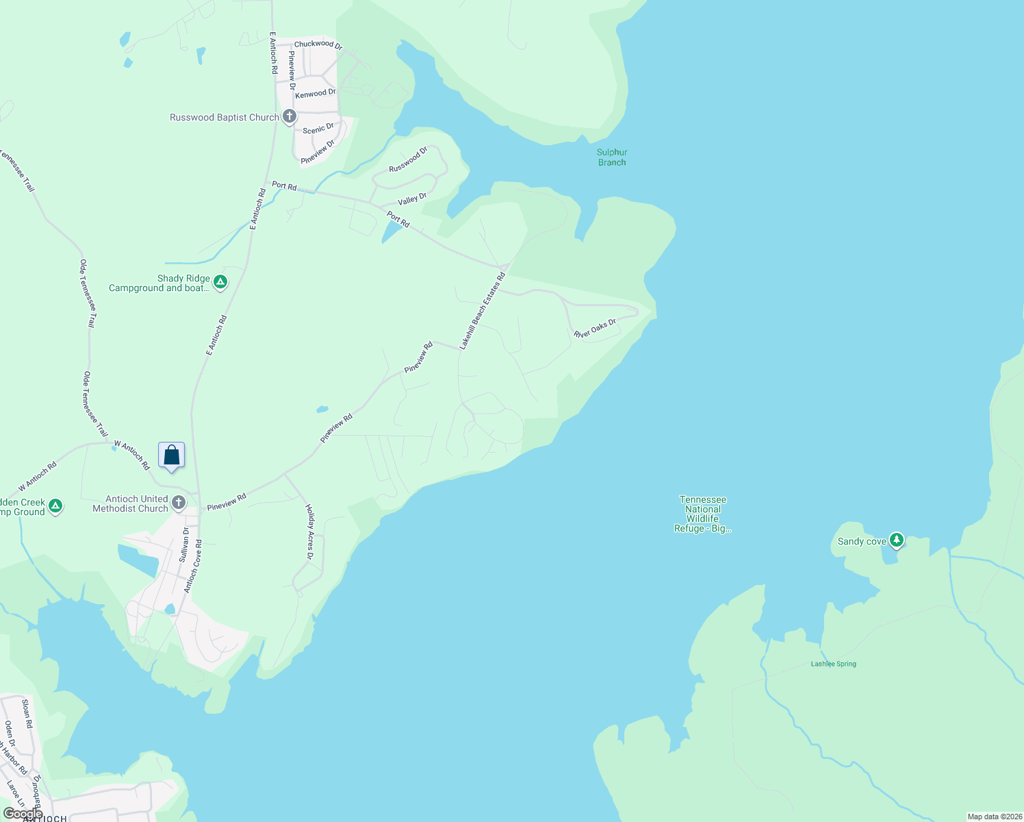 map of restaurants, bars, coffee shops, grocery stores, and more near 679 Lakehill Beach Estates Road in Springville