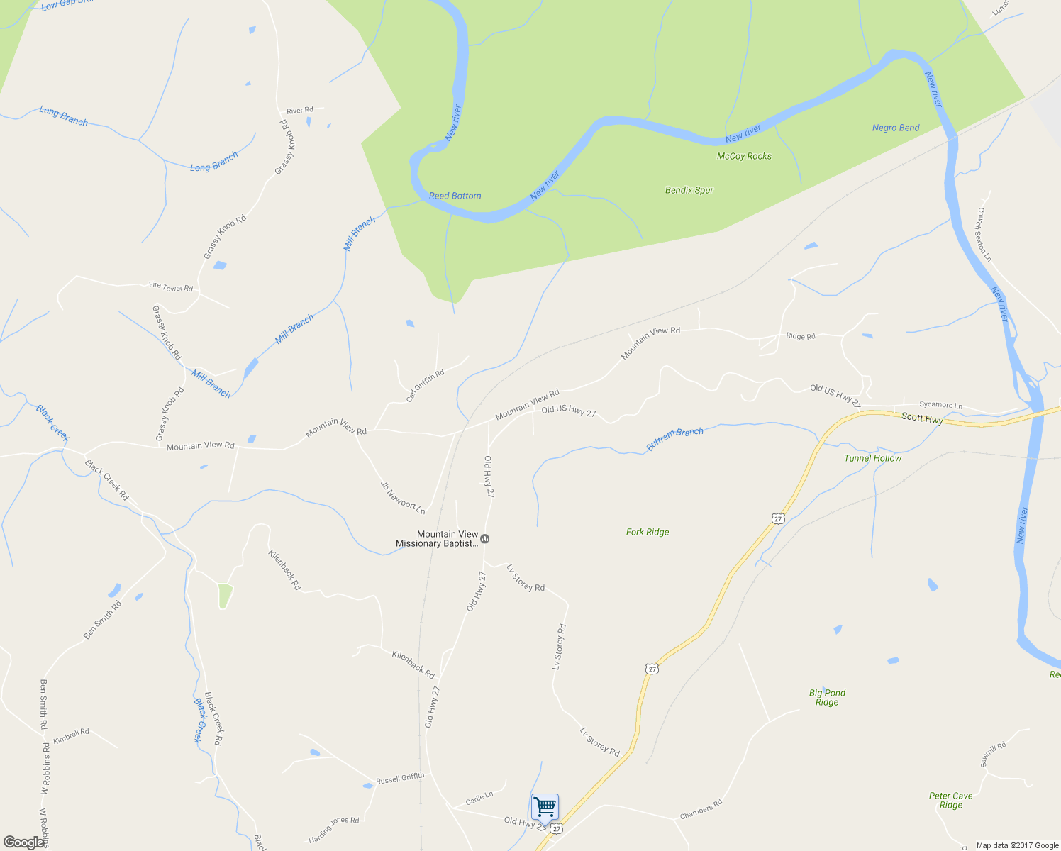 map of restaurants, bars, coffee shops, grocery stores, and more near 1894 Old Highway 27 in Robbins