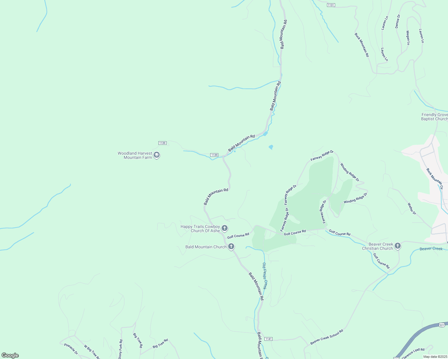 map of restaurants, bars, coffee shops, grocery stores, and more near 2293 Bald Mountain Road in West Jefferson