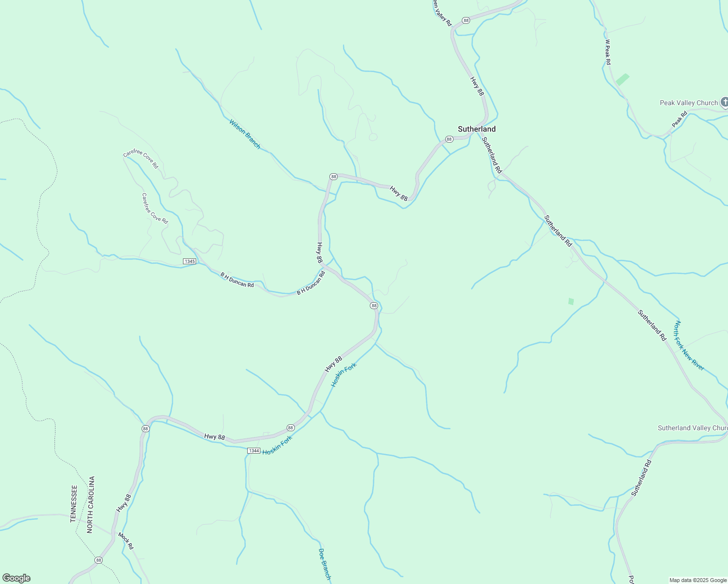 map of restaurants, bars, coffee shops, grocery stores, and more near 22749 North Carolina 88 in Creston