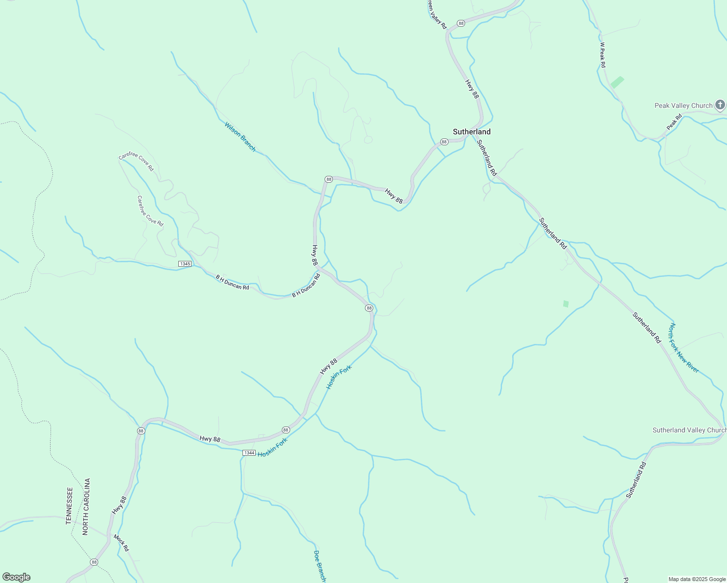 map of restaurants, bars, coffee shops, grocery stores, and more near 22749 North Carolina 88 in Creston