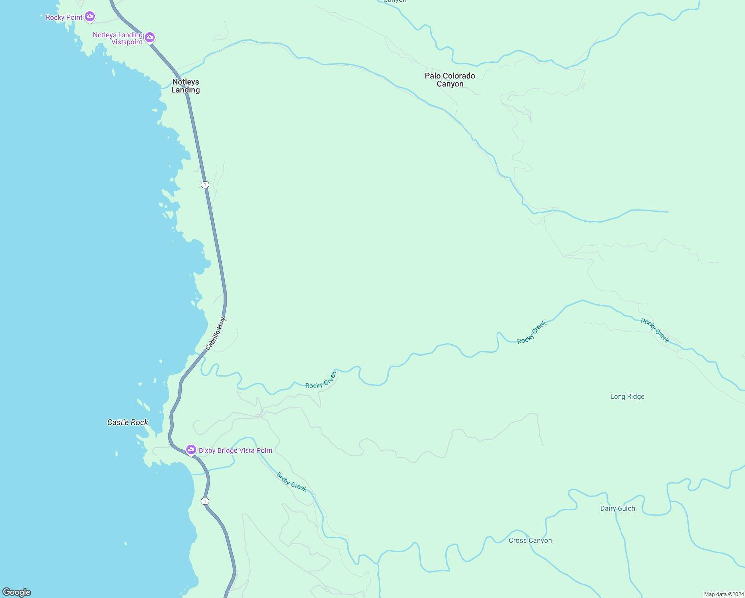 map of restaurants, bars, coffee shops, grocery stores, and more near 4847 Bixby Creek Road in Carmel-by-the-Sea