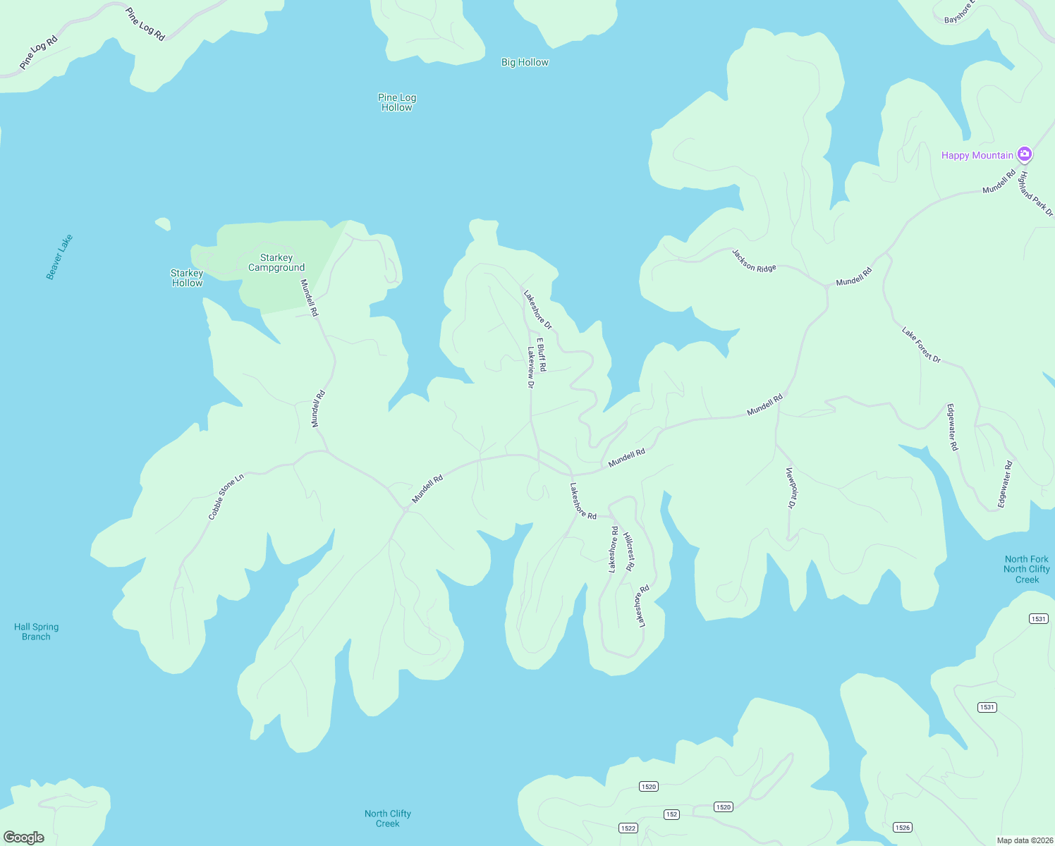 map of restaurants, bars, coffee shops, grocery stores, and more near 442 Lakeview Drive in Eureka Springs