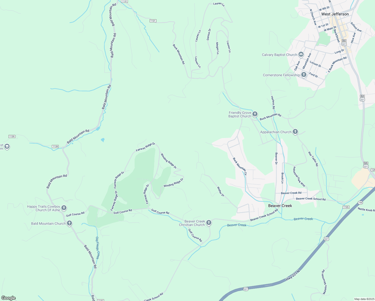 map of restaurants, bars, coffee shops, grocery stores, and more near 420 White Tail Trail in West Jefferson
