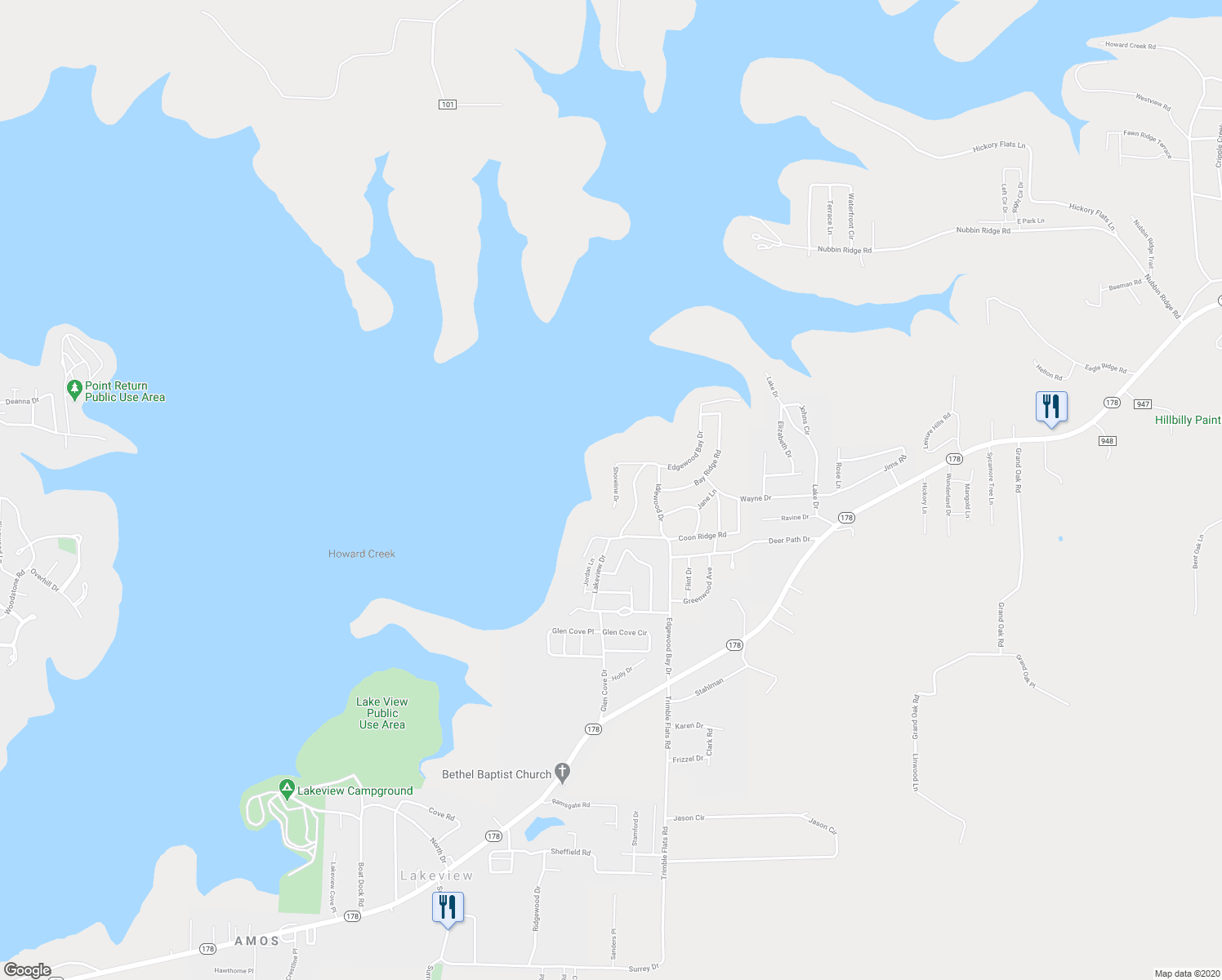 map of restaurants, bars, coffee shops, grocery stores, and more near 171 Shoreline Drive in Lakeview