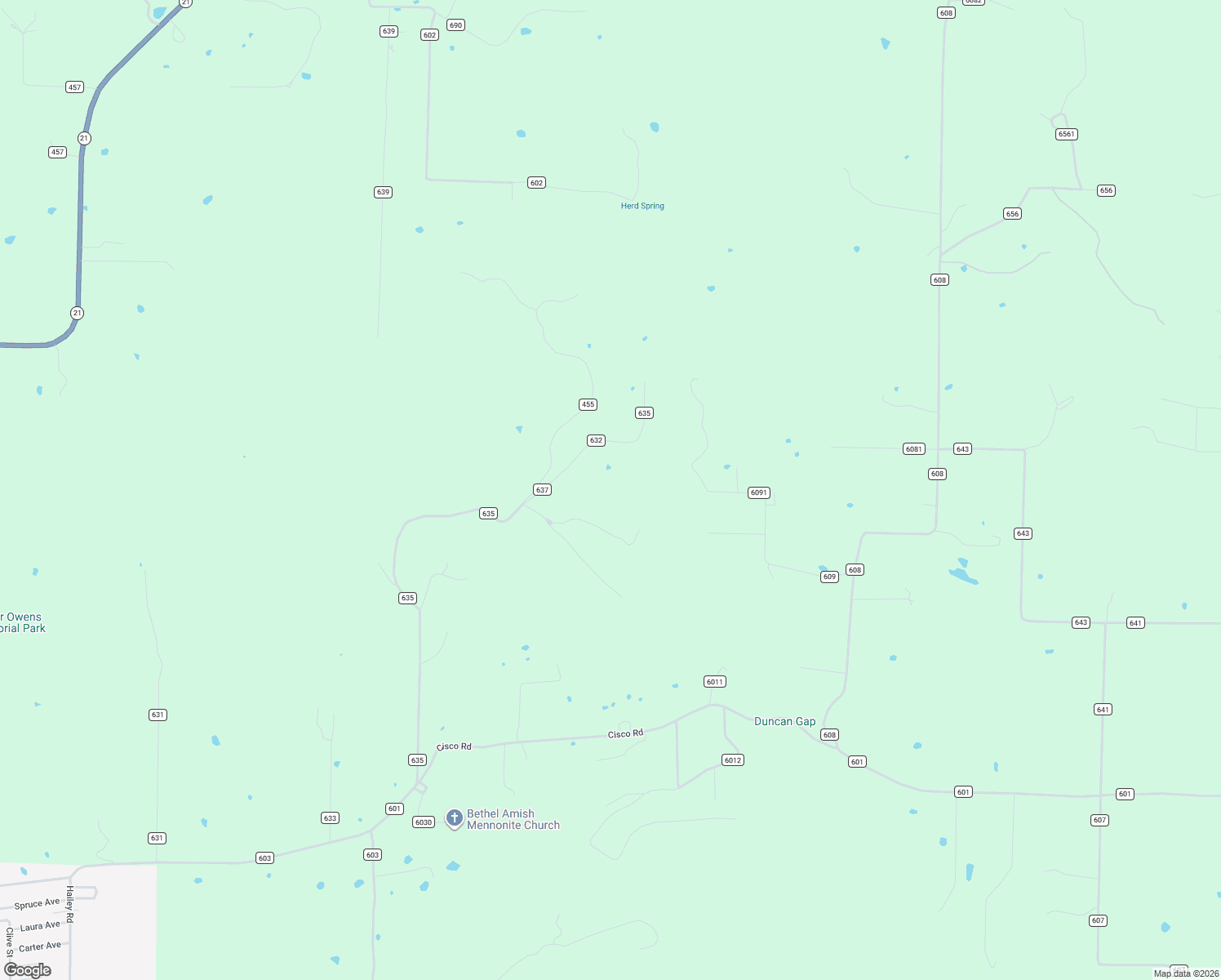 map of restaurants, bars, coffee shops, grocery stores, and more near County Road 637 in Berryville