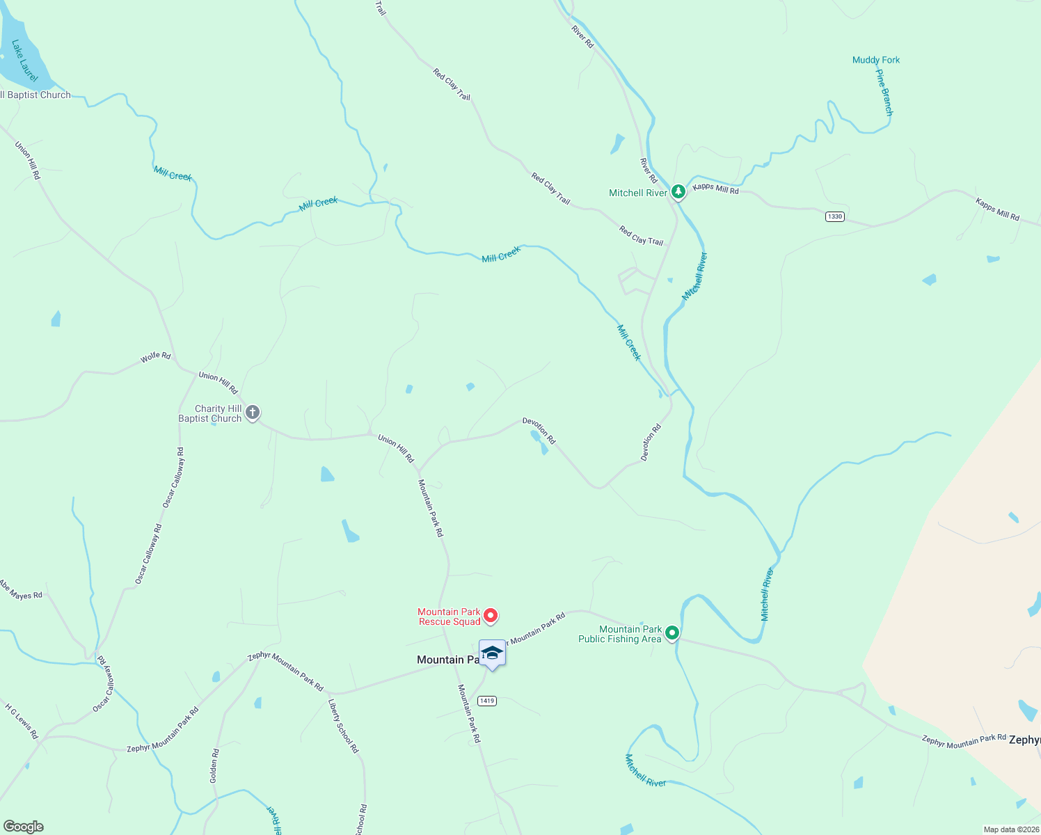 map of restaurants, bars, coffee shops, grocery stores, and more near 325 Devotion Road in Thurmond