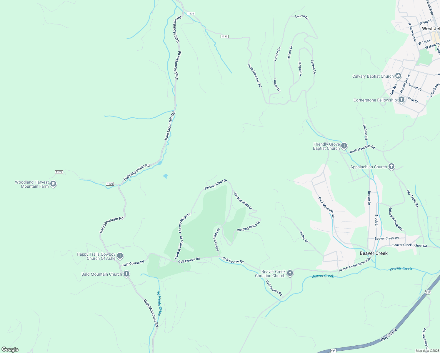 map of restaurants, bars, coffee shops, grocery stores, and more near 250 Eagle Ridge Drive in West Jefferson