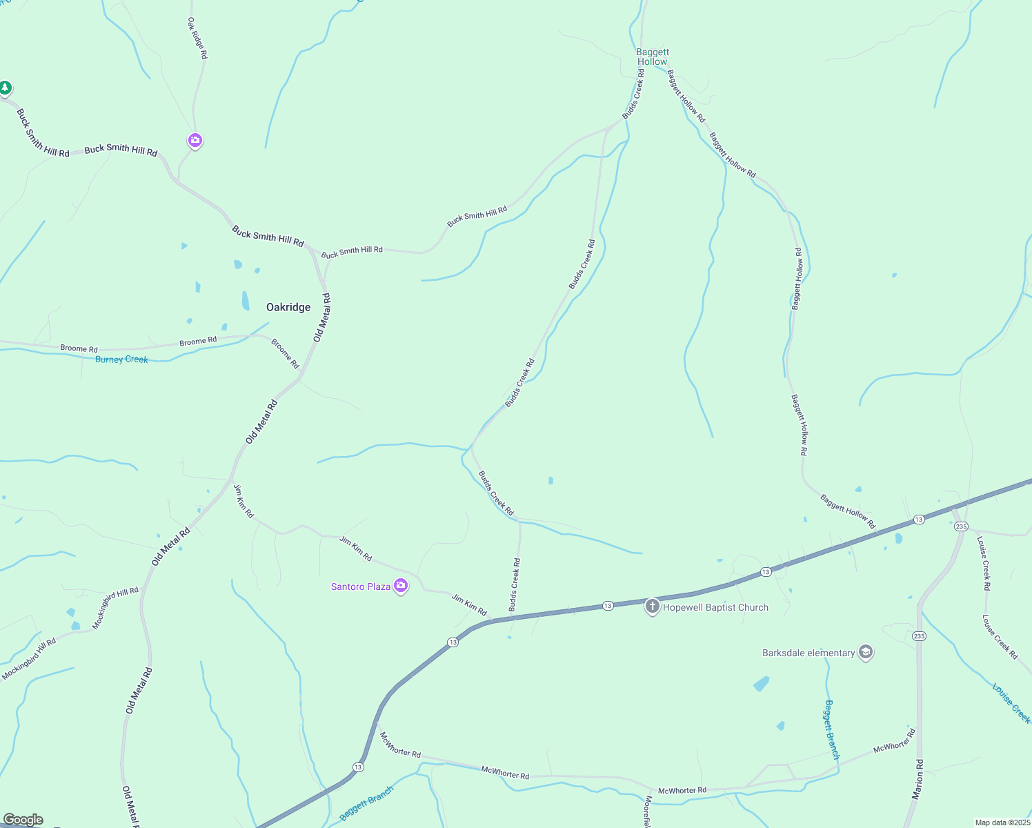 map of restaurants, bars, coffee shops, grocery stores, and more near 4301 Budds Creek Rd in Cunningham