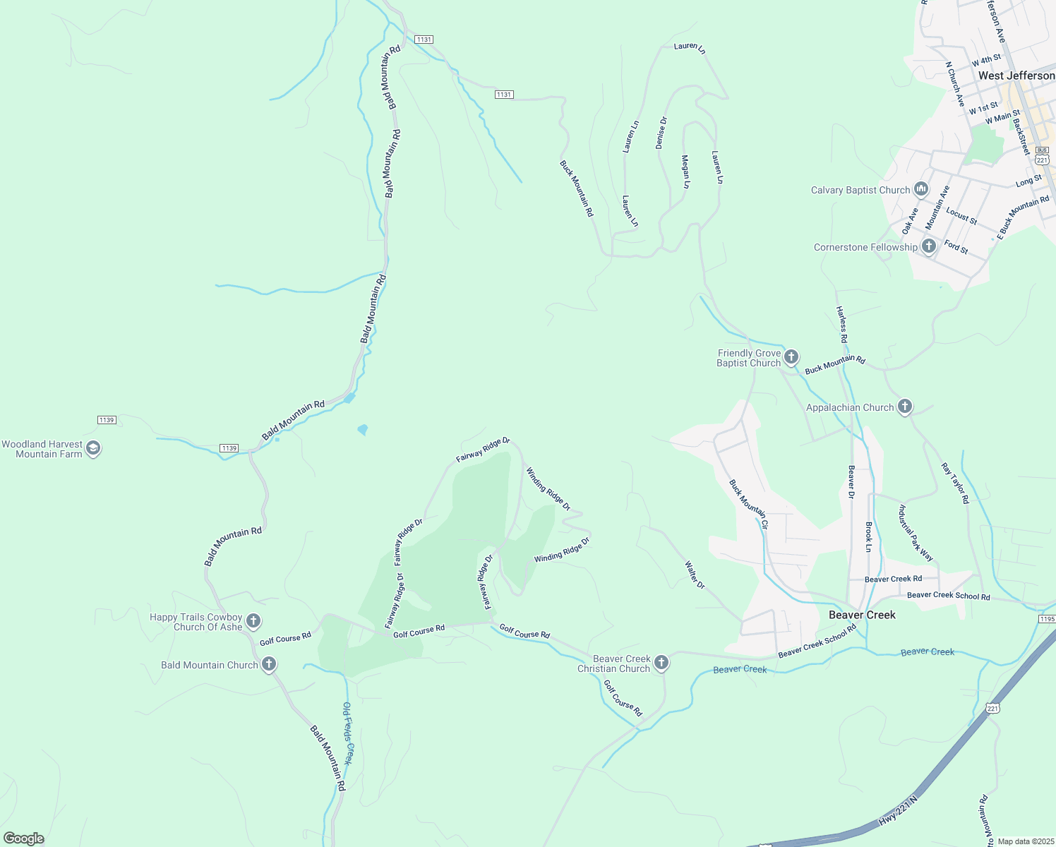 map of restaurants, bars, coffee shops, grocery stores, and more near 604 White Tail Trail in West Jefferson