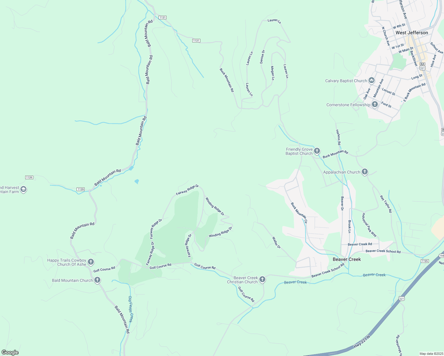 map of restaurants, bars, coffee shops, grocery stores, and more near 604 White Tail Trail in West Jefferson
