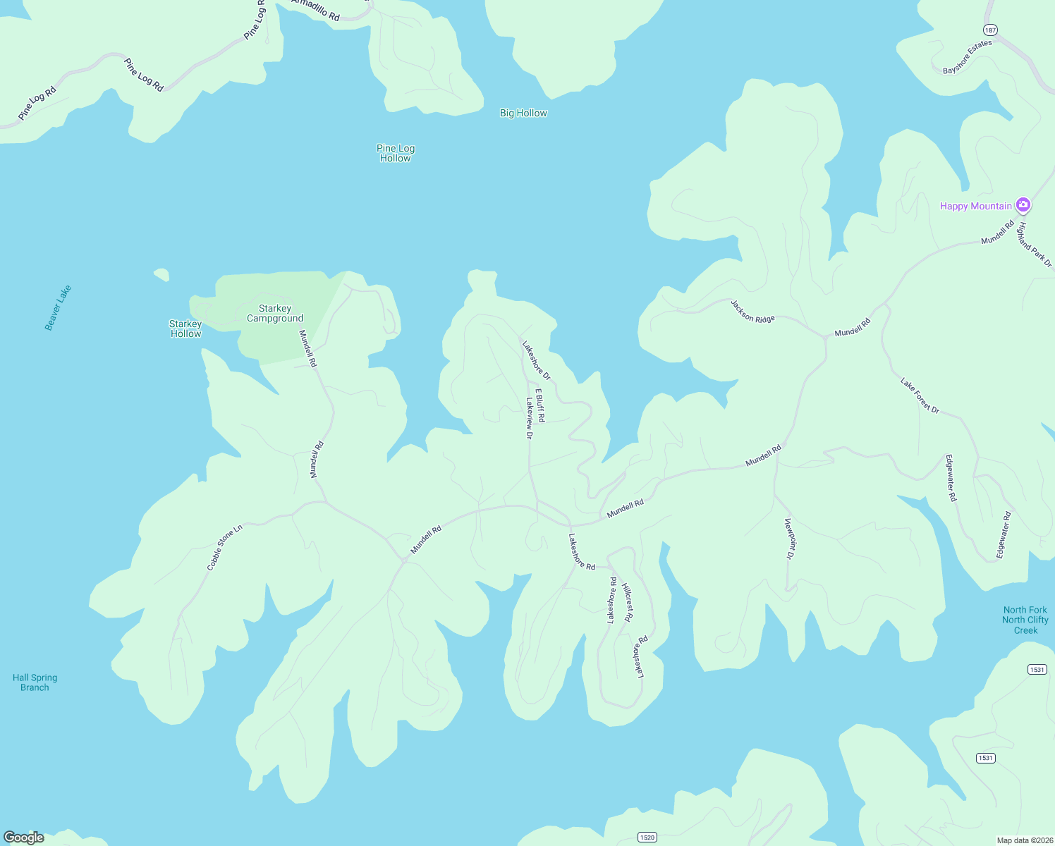 map of restaurants, bars, coffee shops, grocery stores, and more near 122 Ridge Road in Eureka Springs