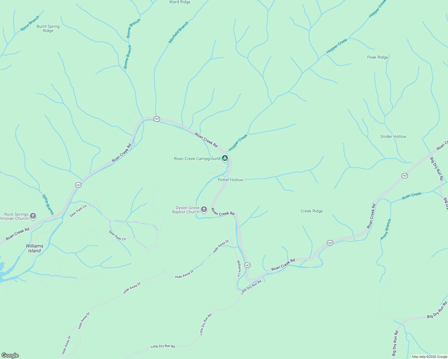 map of restaurants, bars, coffee shops, grocery stores, and more near 8502 Roan Creek Road in Butler