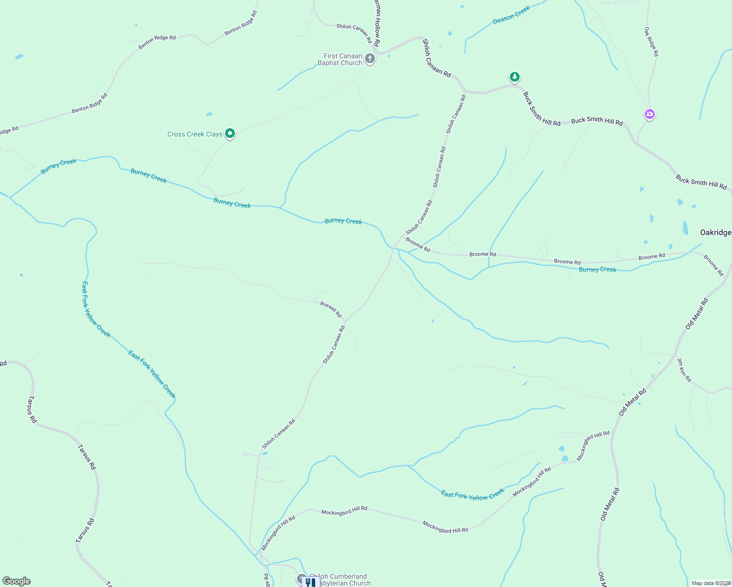 map of restaurants, bars, coffee shops, grocery stores, and more near 4200 Shiloh Canaan Road in Palmyra