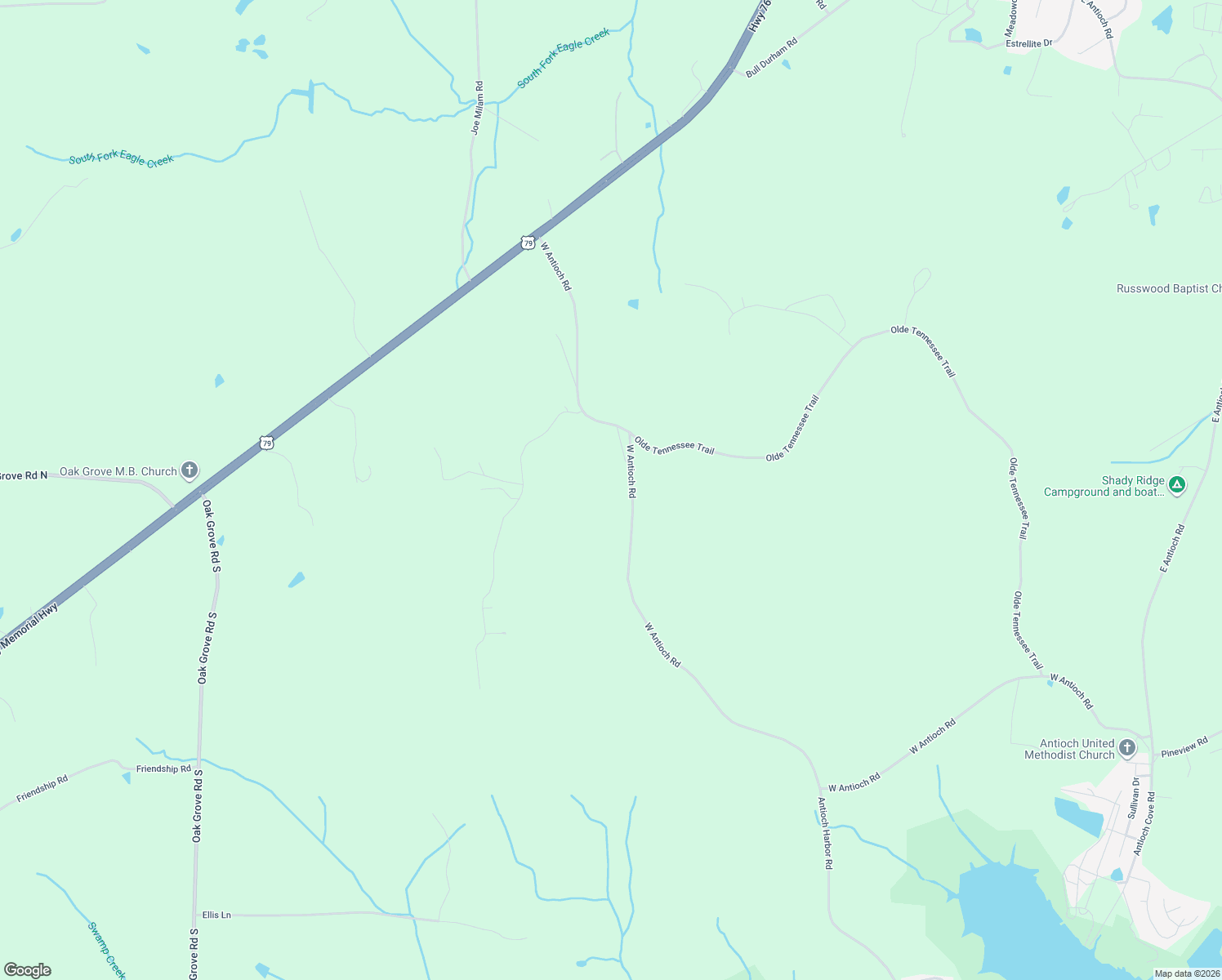 map of restaurants, bars, coffee shops, grocery stores, and more near 640 West Antioch Road in Springville