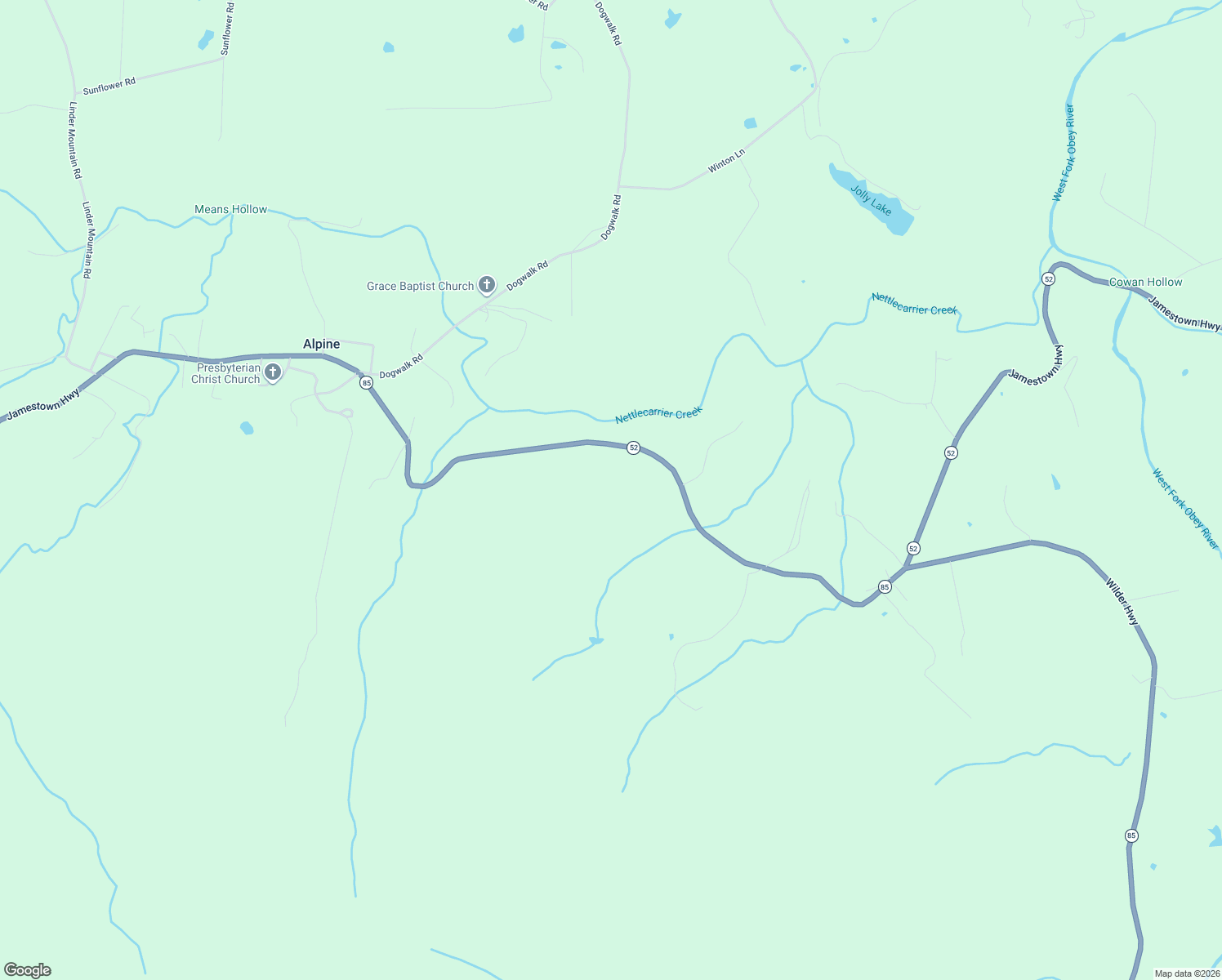 map of restaurants, bars, coffee shops, grocery stores, and more near 2694 Jamestown Highway in Alpine