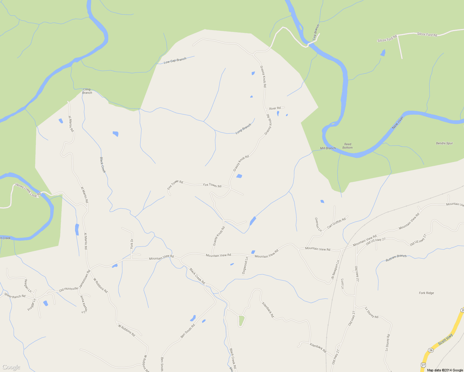 map of restaurants, bars, coffee shops, grocery stores, and more near 1032 Grassy Knob Road in Robbins