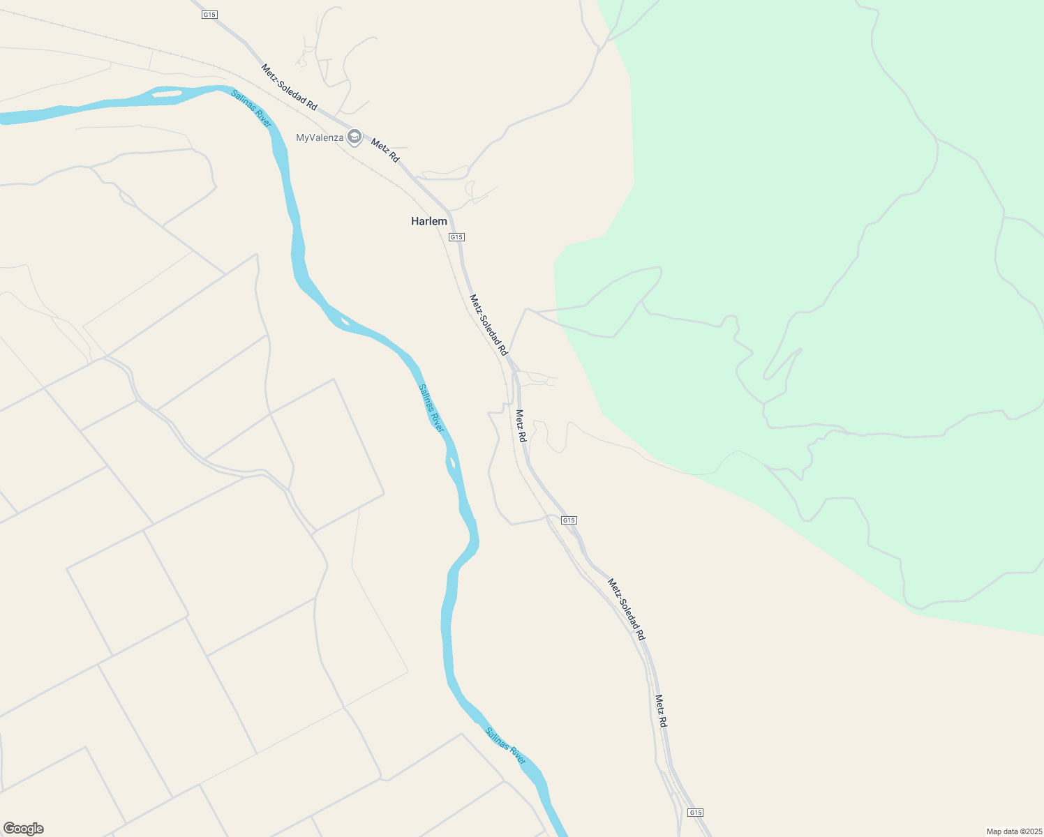 map of restaurants, bars, coffee shops, grocery stores, and more near 36527 Metz Road in Soledad