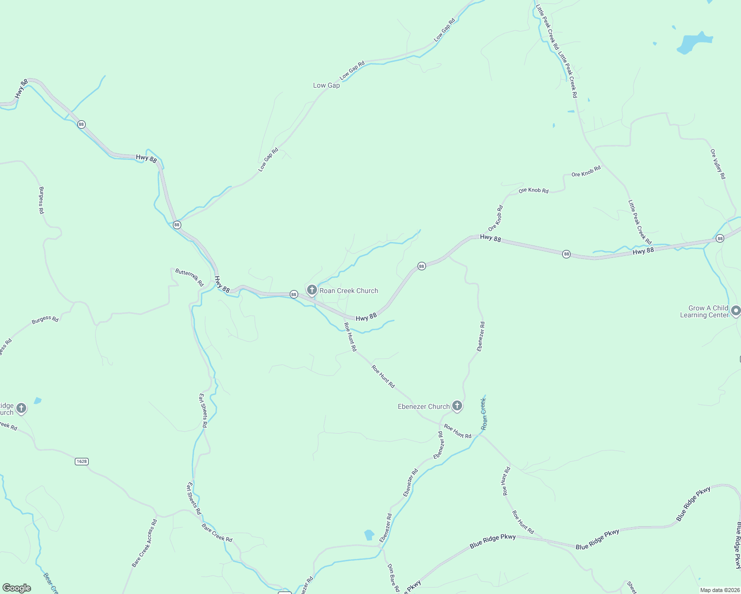 map of restaurants, bars, coffee shops, grocery stores, and more near 4663 Nc Highway 88e in Jefferson