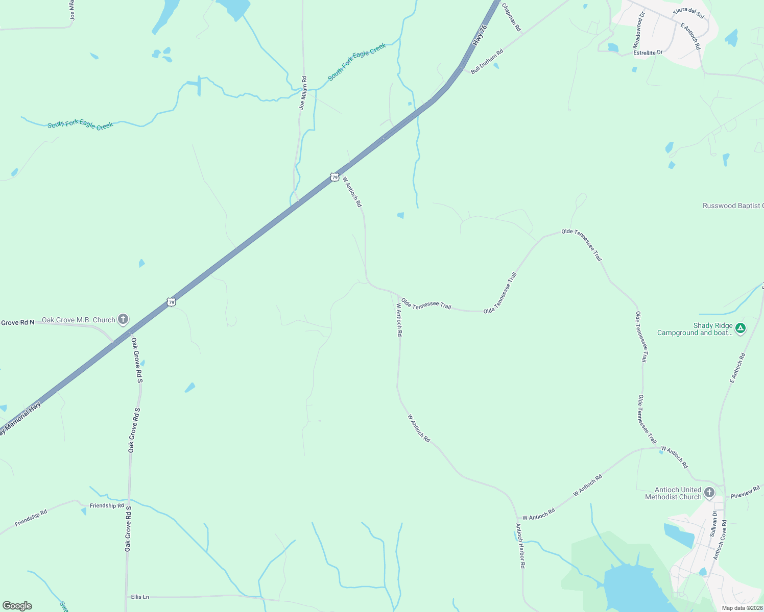 map of restaurants, bars, coffee shops, grocery stores, and more near 640 West Antioch Road in Springville
