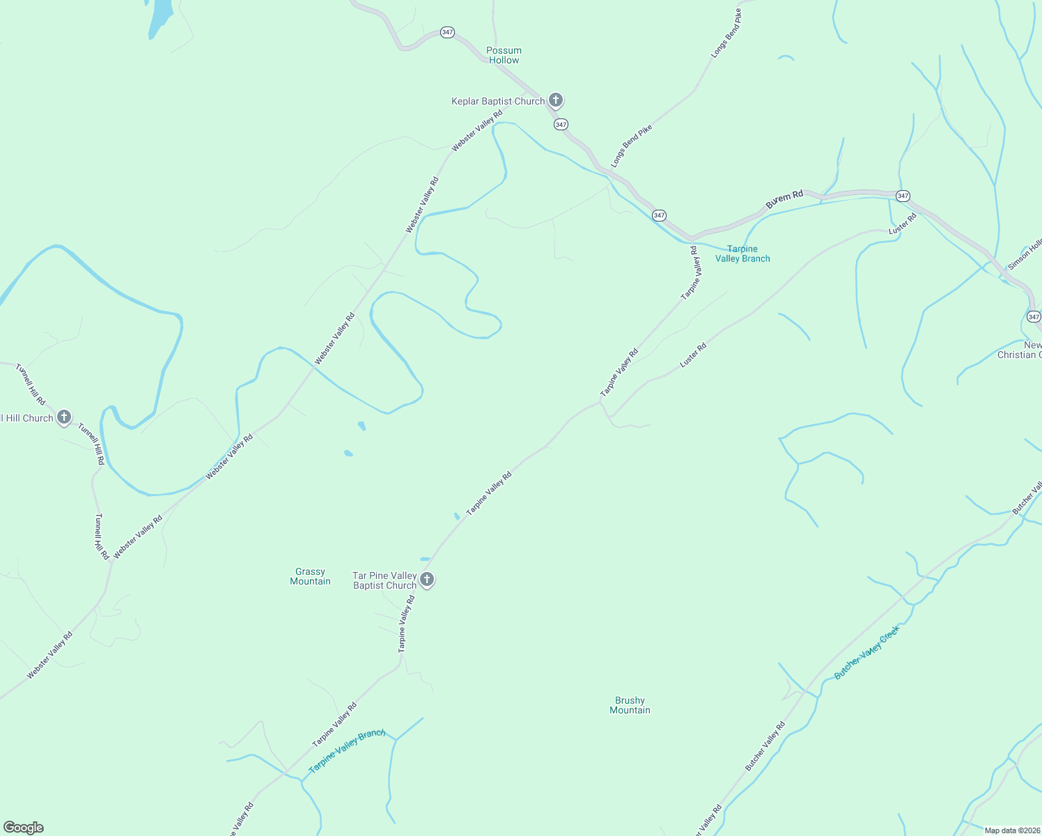 map of restaurants, bars, coffee shops, grocery stores, and more near 362 Tarpine Valley Road in Rogersville