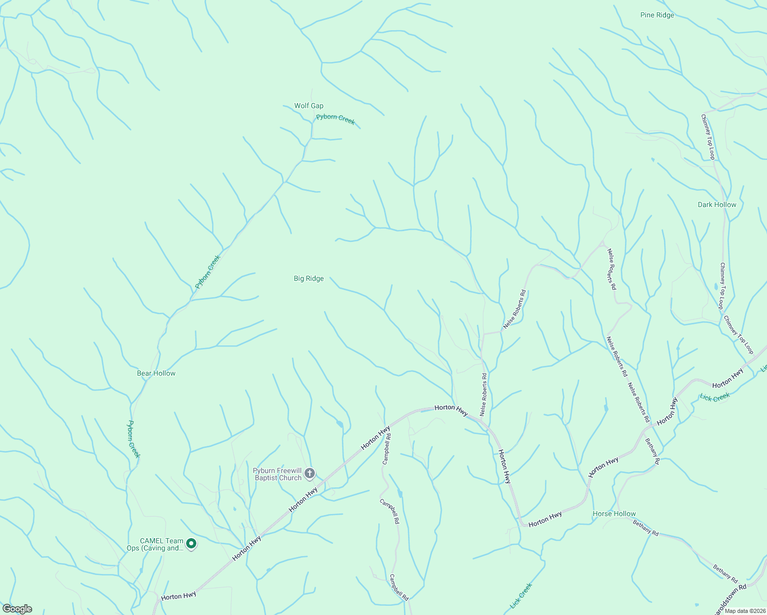 map of restaurants, bars, coffee shops, grocery stores, and more near 14885 Horton Highway in Chuckey