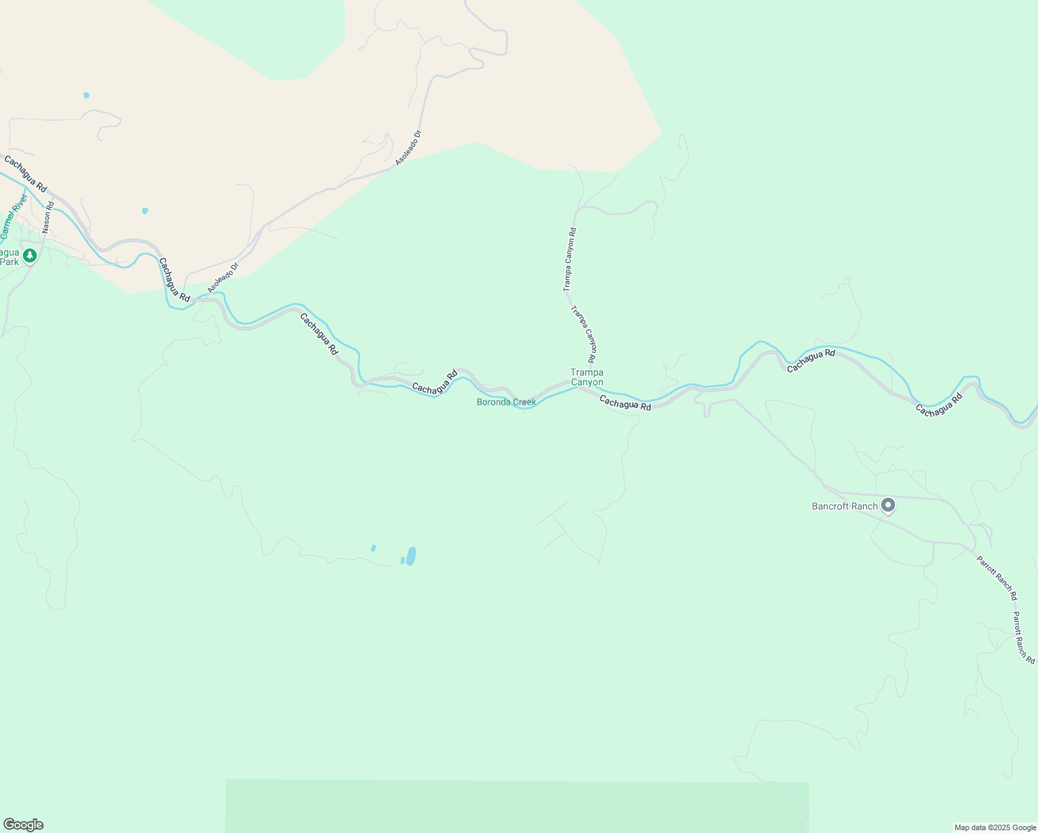 map of restaurants, bars, coffee shops, grocery stores, and more near 106 Cachagua Road in Carmel Valley