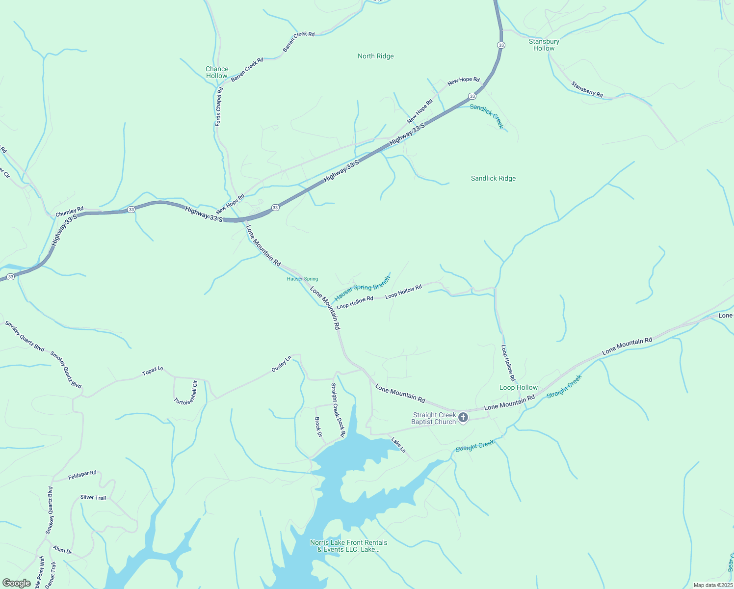 map of restaurants, bars, coffee shops, grocery stores, and more near 186 Loop Hollow Road in New Tazewell