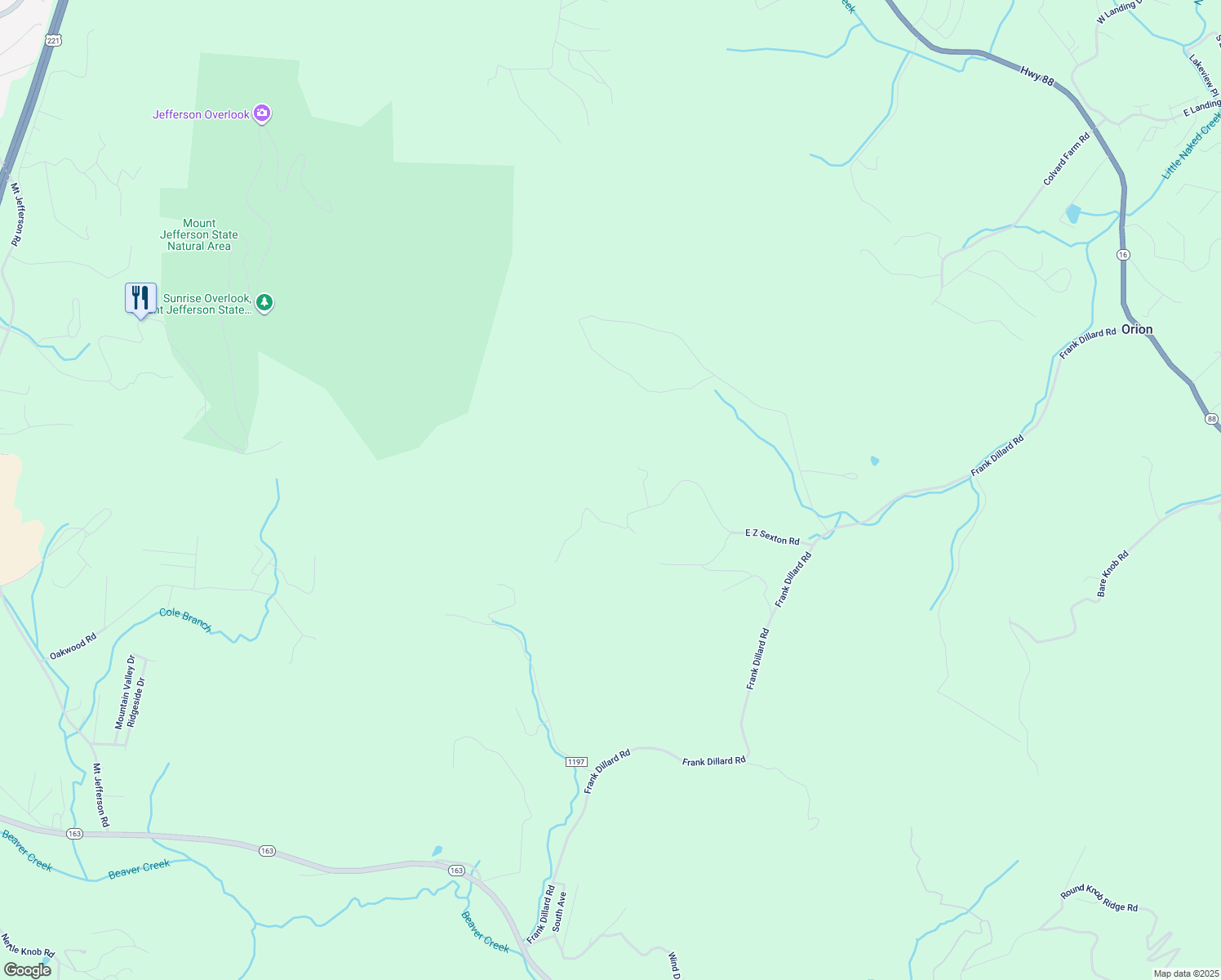 map of restaurants, bars, coffee shops, grocery stores, and more near 770 East Z Sexton Road in Jefferson