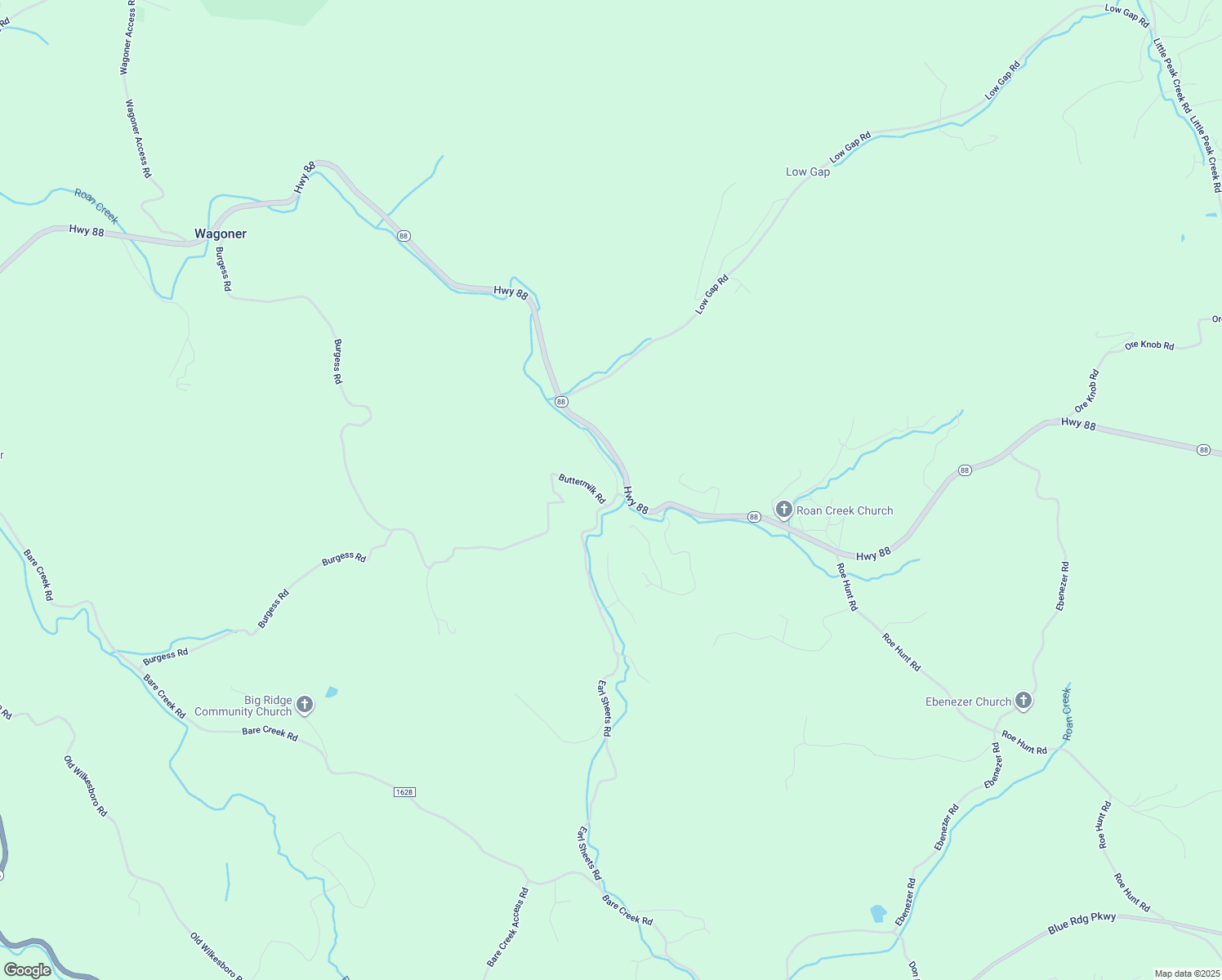 map of restaurants, bars, coffee shops, grocery stores, and more near 114 Buttermilk Road in Jefferson