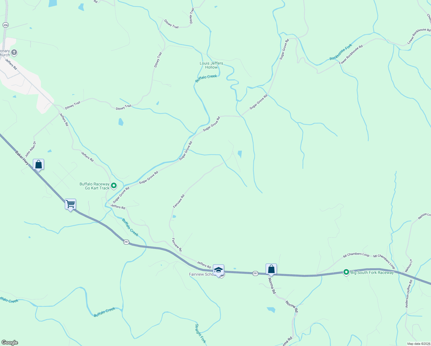 map of restaurants, bars, coffee shops, grocery stores, and more near 1020 Fairview Road in Huntsville