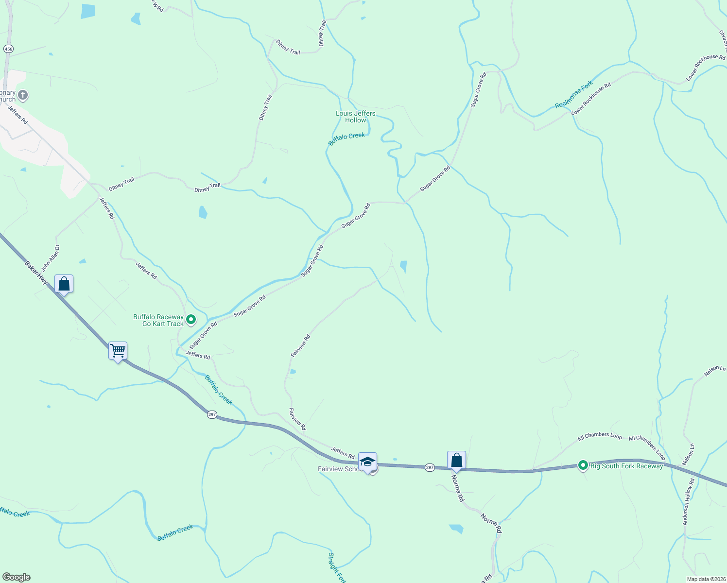 map of restaurants, bars, coffee shops, grocery stores, and more near 1020 Fairview Road in Huntsville