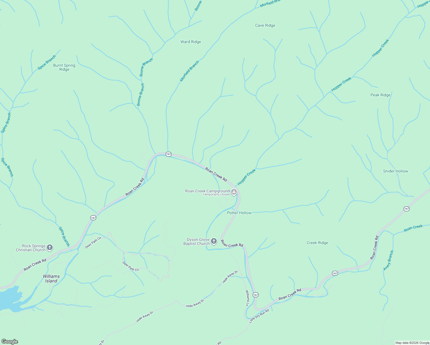 map of restaurants, bars, coffee shops, grocery stores, and more near 9147 Roan Creek Road in Butler