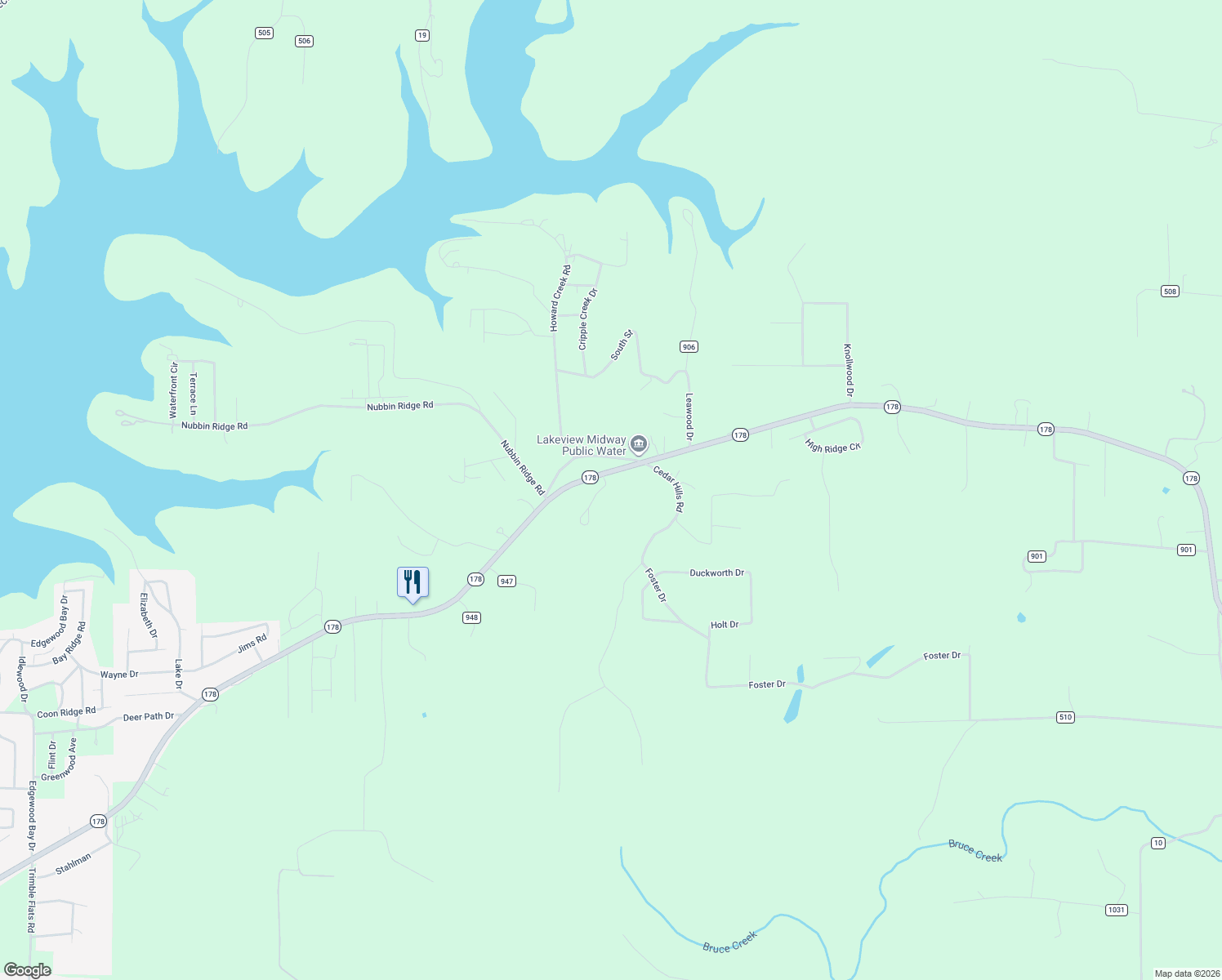 map of restaurants, bars, coffee shops, grocery stores, and more near 42 Hiawatha Lane in Lakeview
