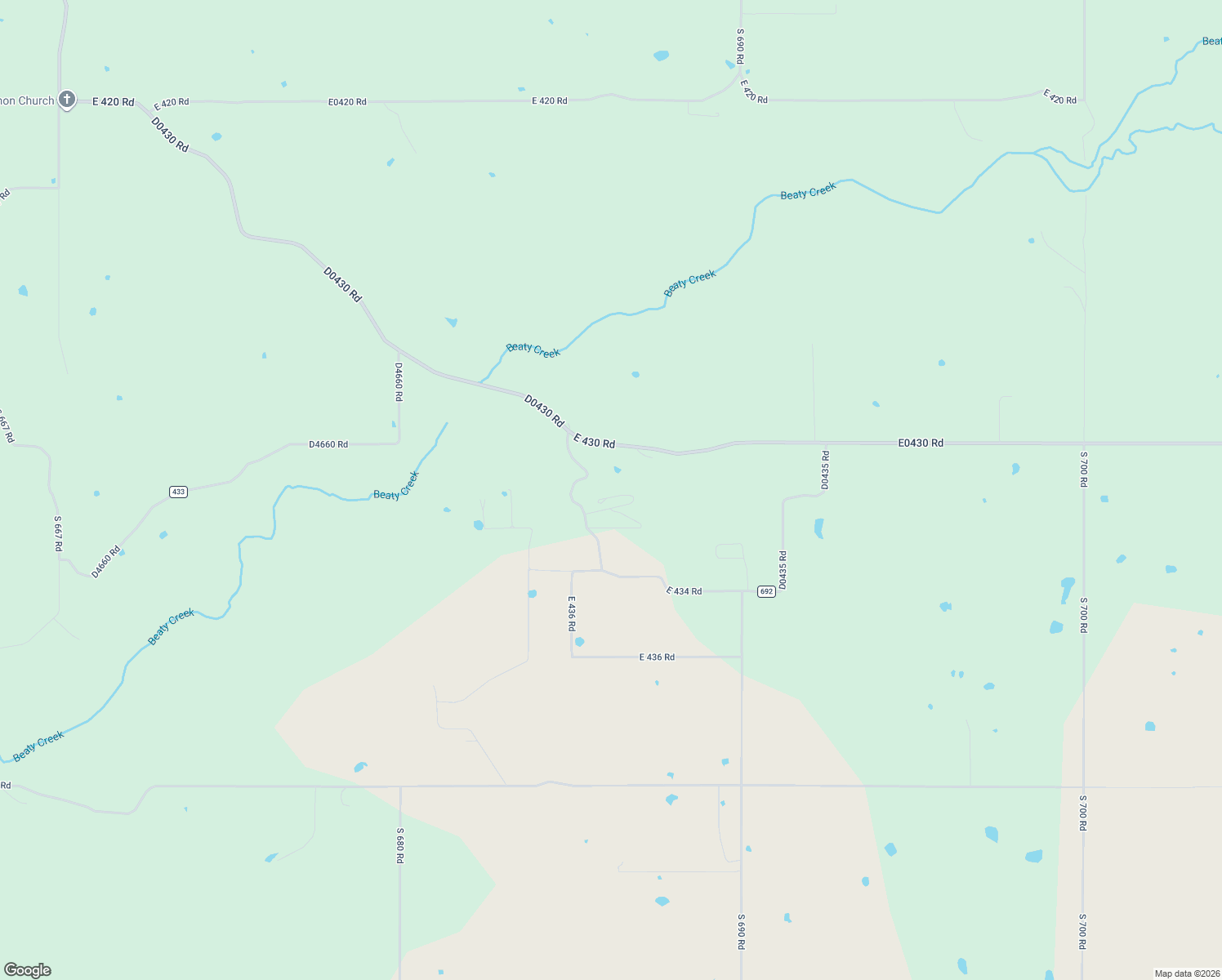 map of restaurants, bars, coffee shops, grocery stores, and more near 43242 South 685 Road in Jay
