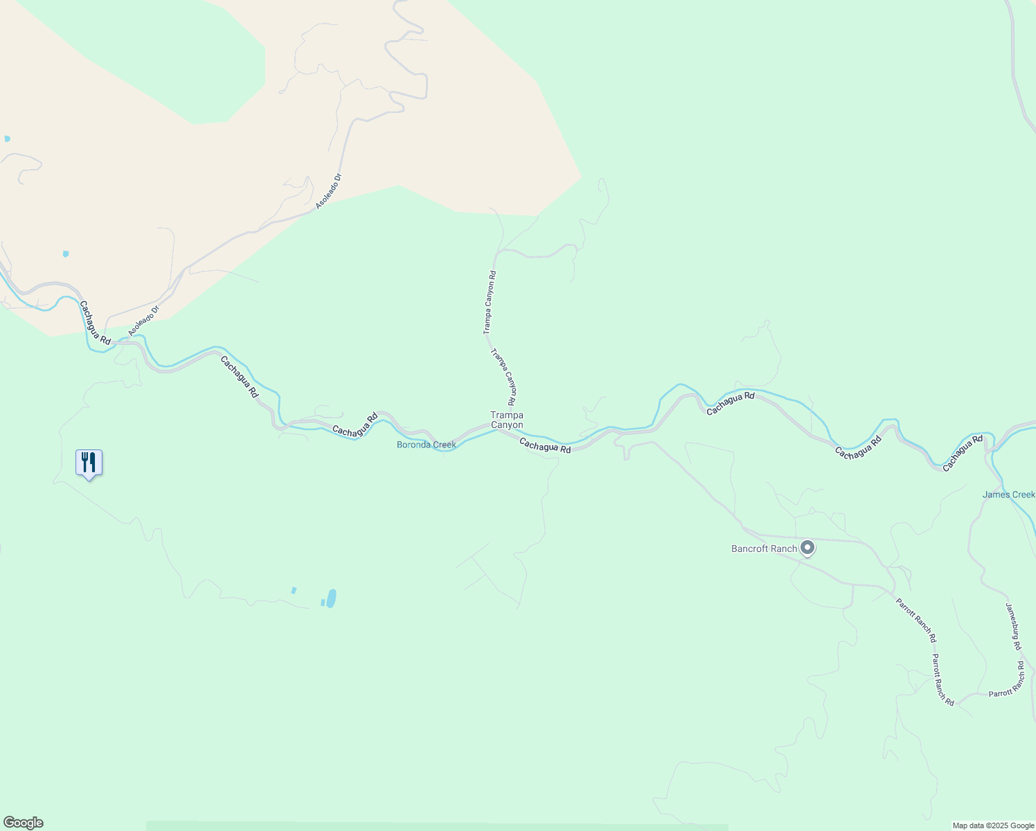 map of restaurants, bars, coffee shops, grocery stores, and more near 20215 Cachagua Road in Carmel Valley