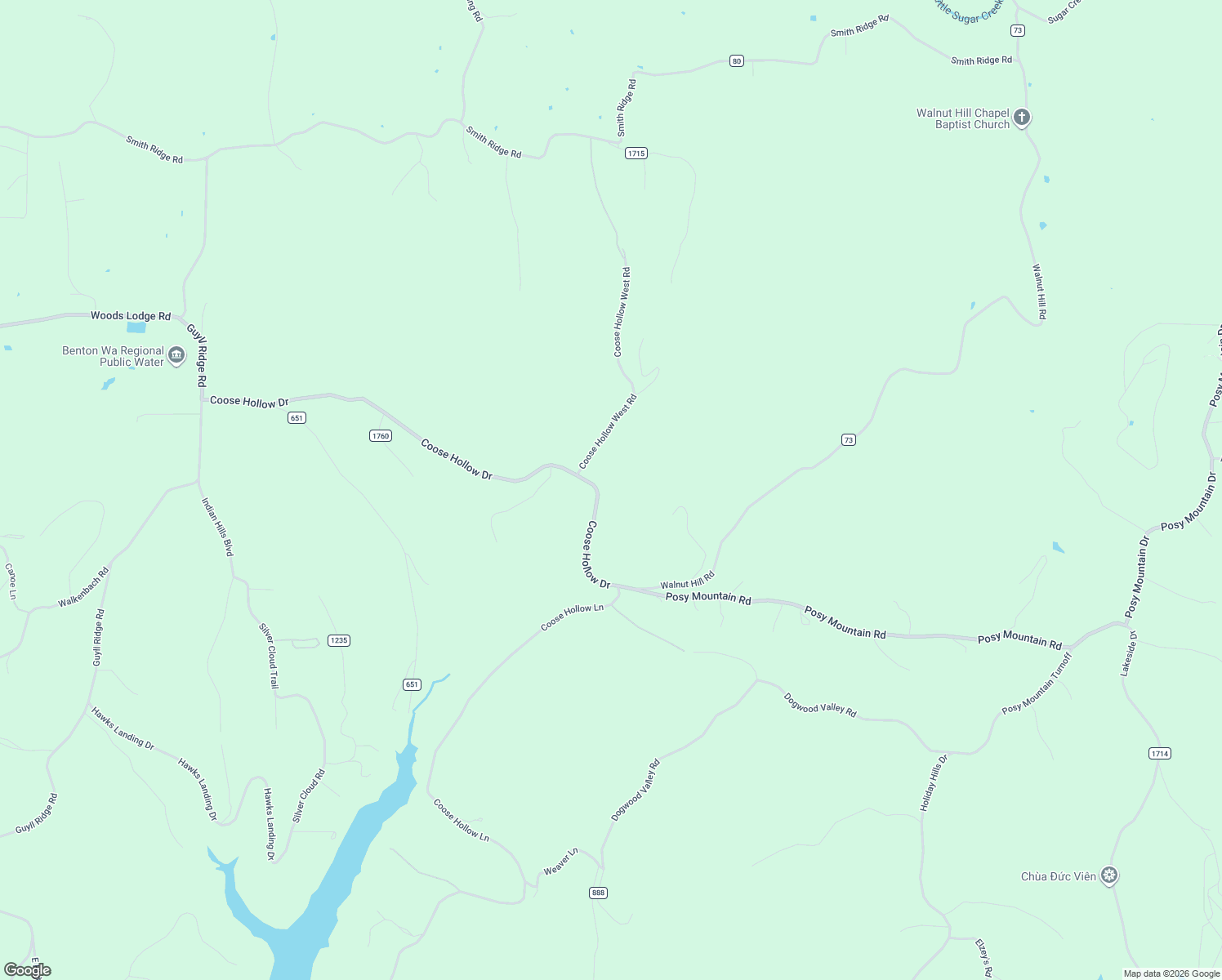 map of restaurants, bars, coffee shops, grocery stores, and more near 16400-16598 Coose Hollow Drive in Garfield