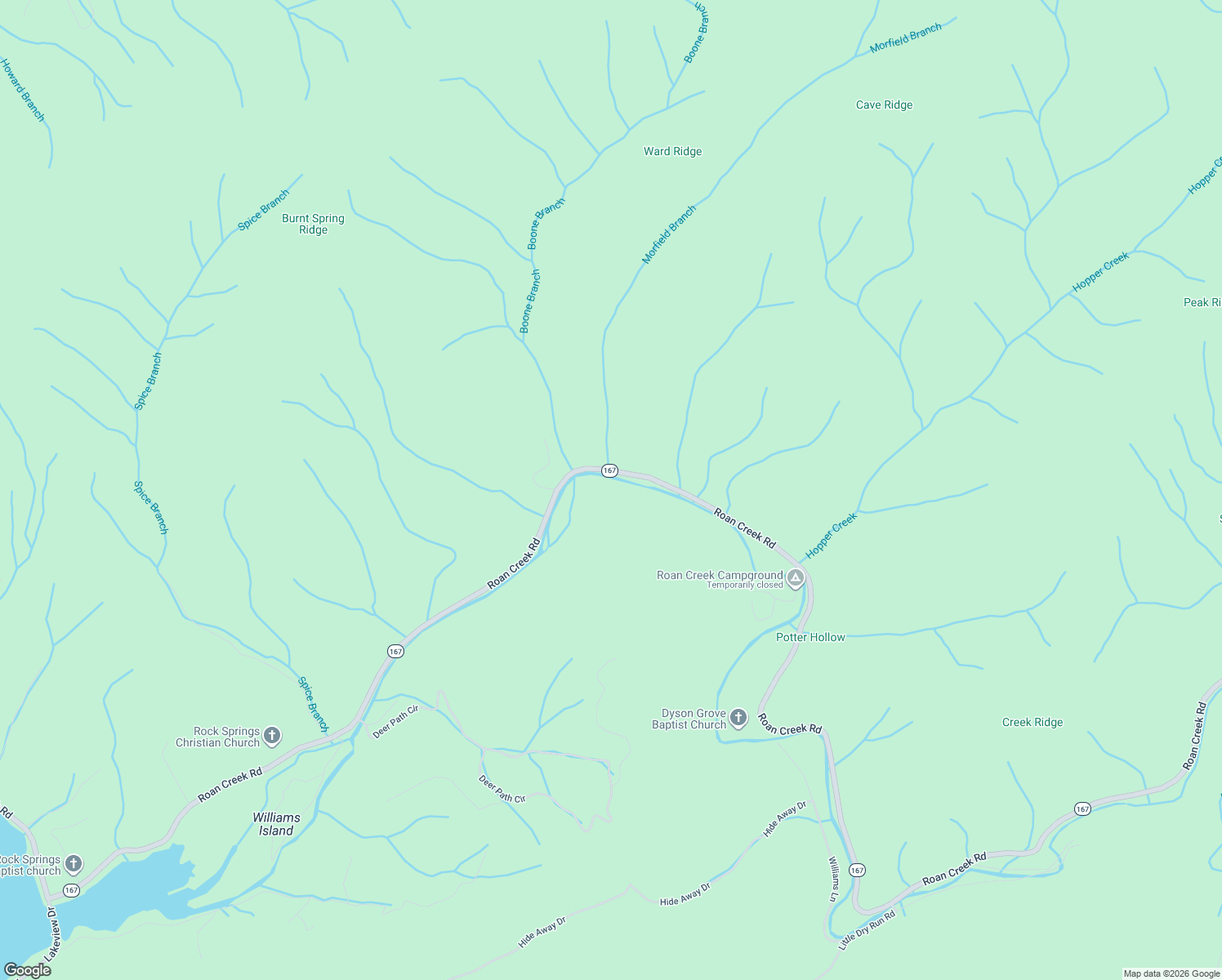 map of restaurants, bars, coffee shops, grocery stores, and more near 9613 Roan Creek Road in Butler