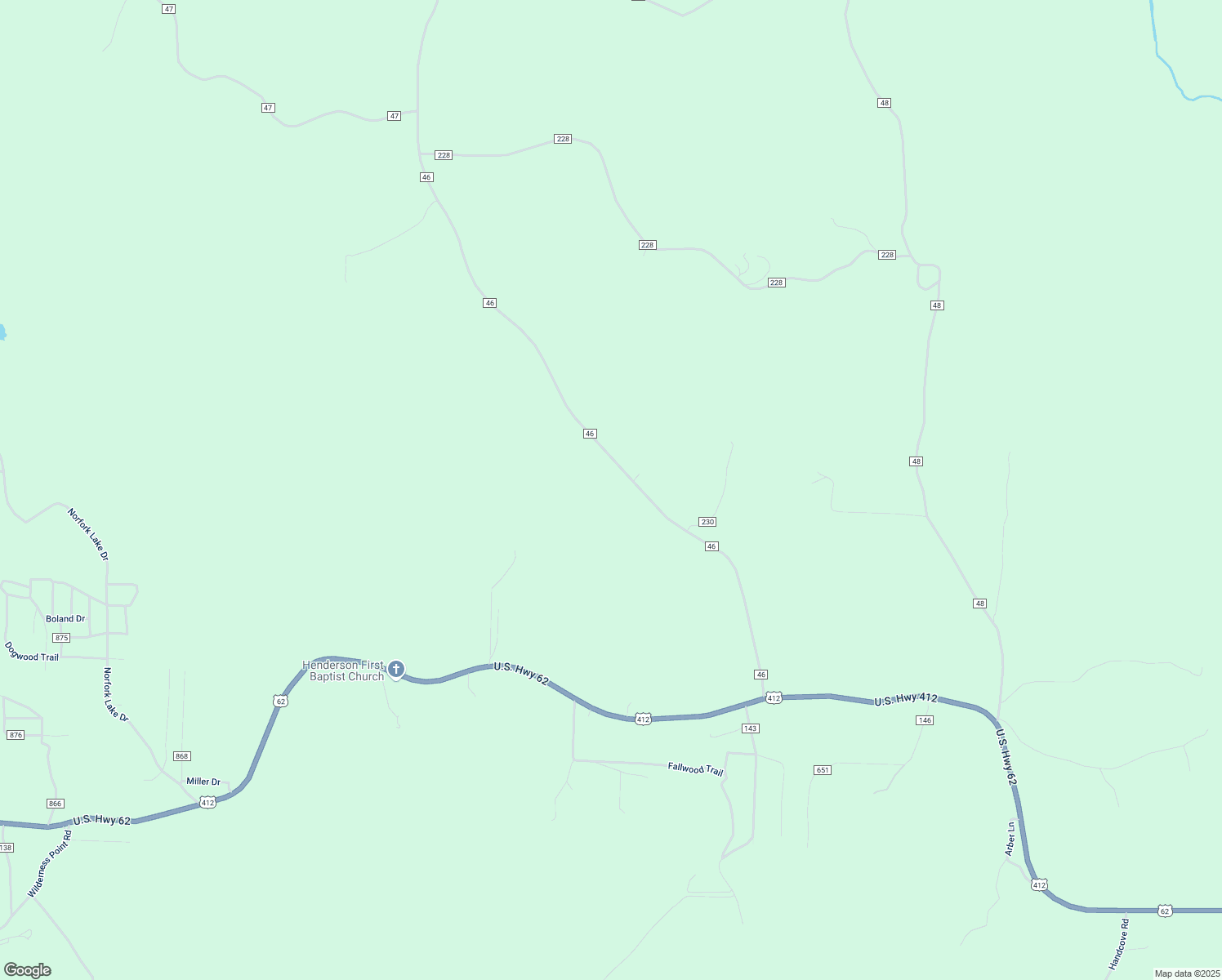 map of restaurants, bars, coffee shops, grocery stores, and more near 894 County Road 46 in Henderson