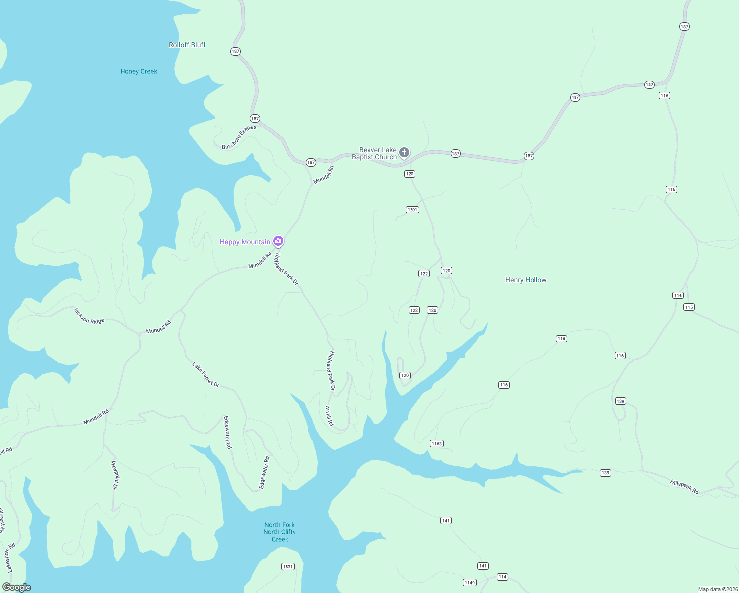 map of restaurants, bars, coffee shops, grocery stores, and more near 647 Valley View Road in Eureka Springs