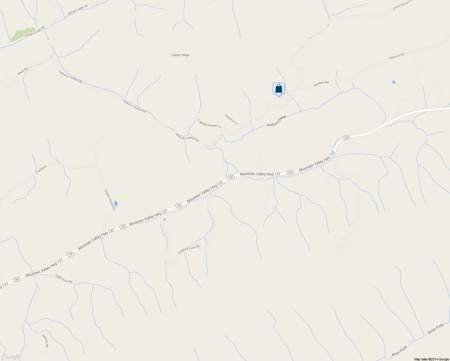 map of restaurants, bars, coffee shops, grocery stores, and more near Mountain Valley Highway 131 in Thorn Hill