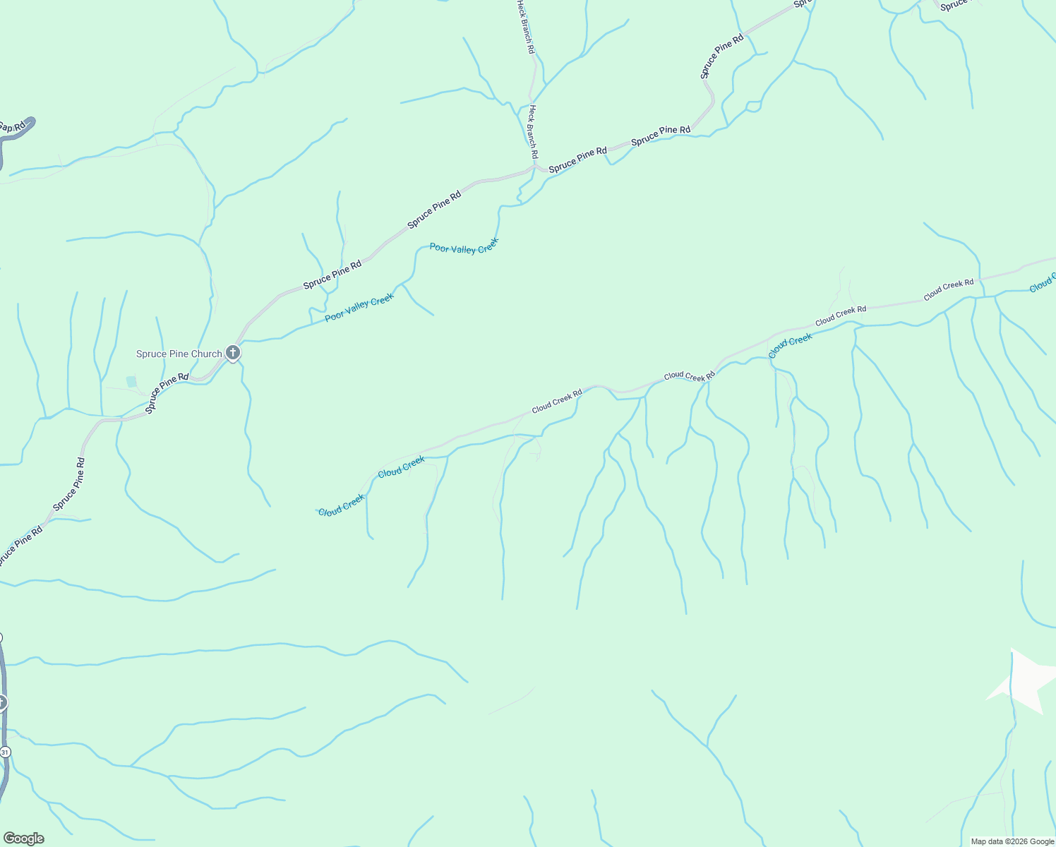 map of restaurants, bars, coffee shops, grocery stores, and more near 1013 Cloud Creek Road in Rogersville